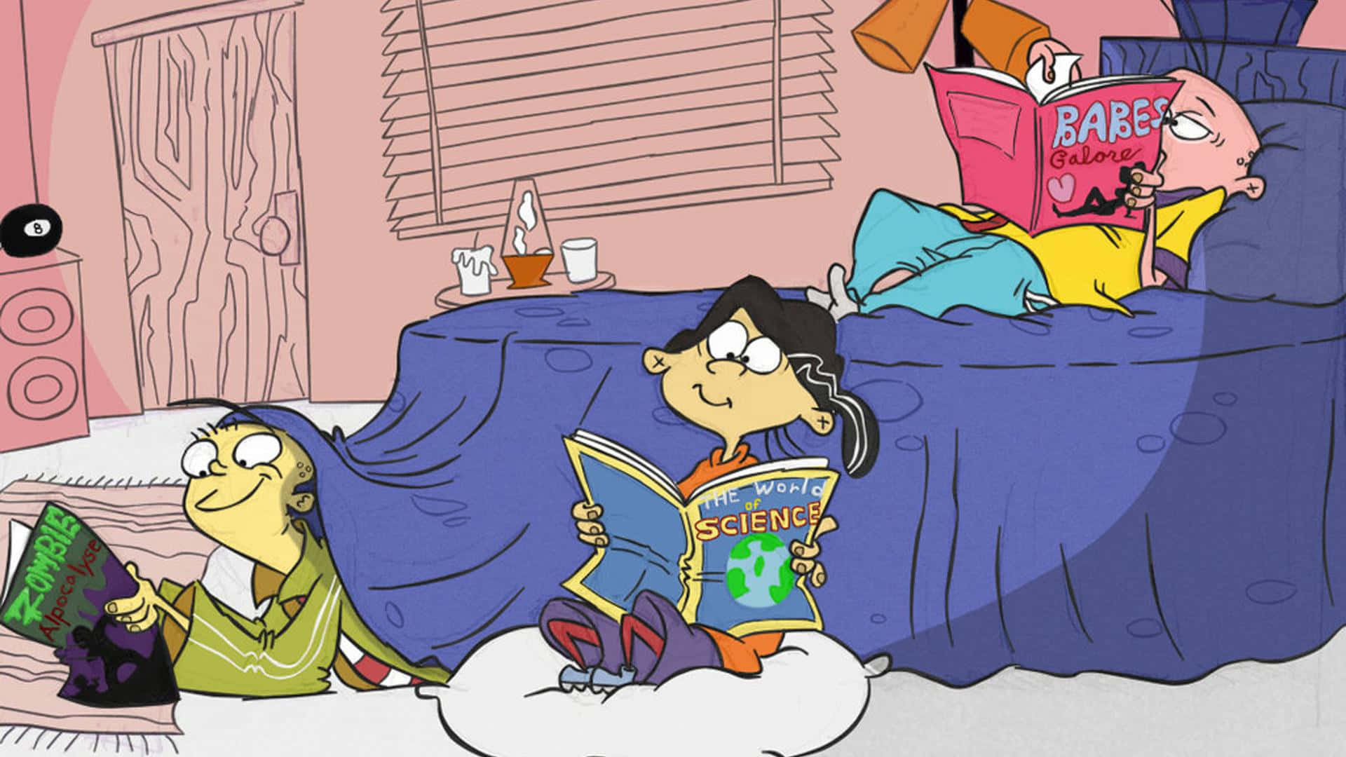 Ed Edd N Eddy, bedroom, books, Full HD Desktop Wallpaper