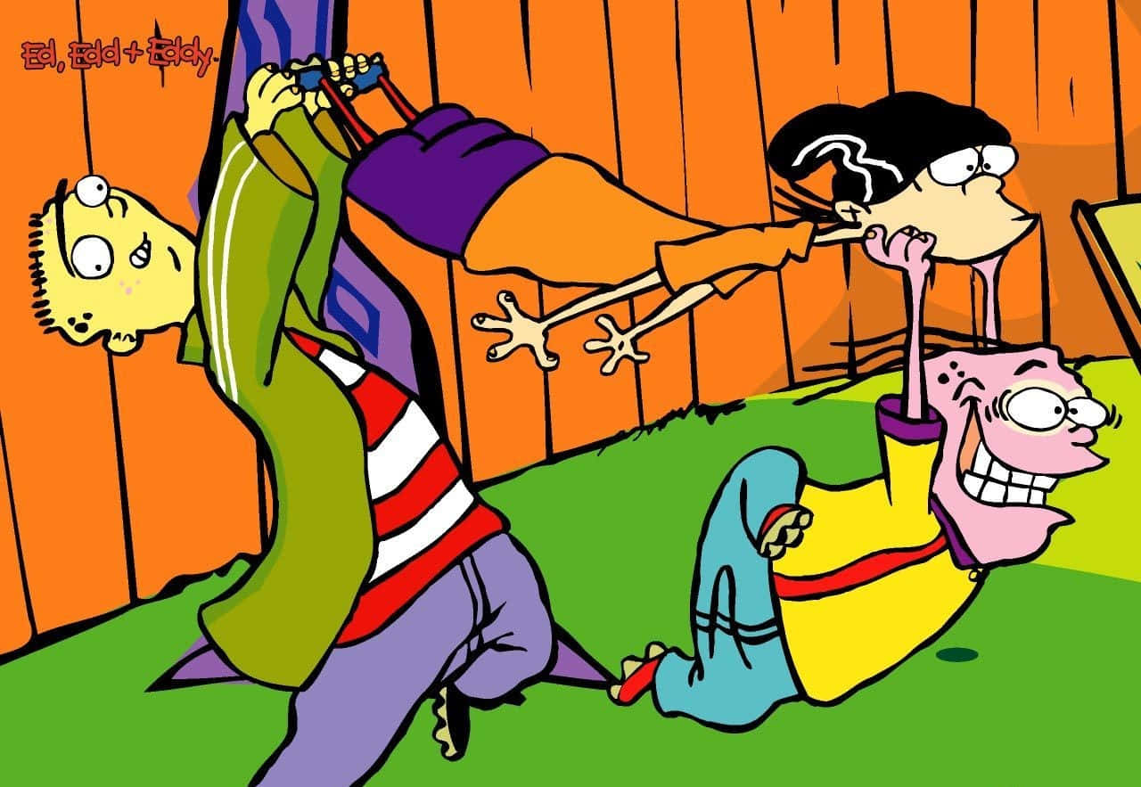 Ed Edd N Eddy, green lawn, orange wooden fence, HD Desktop Wallpaper