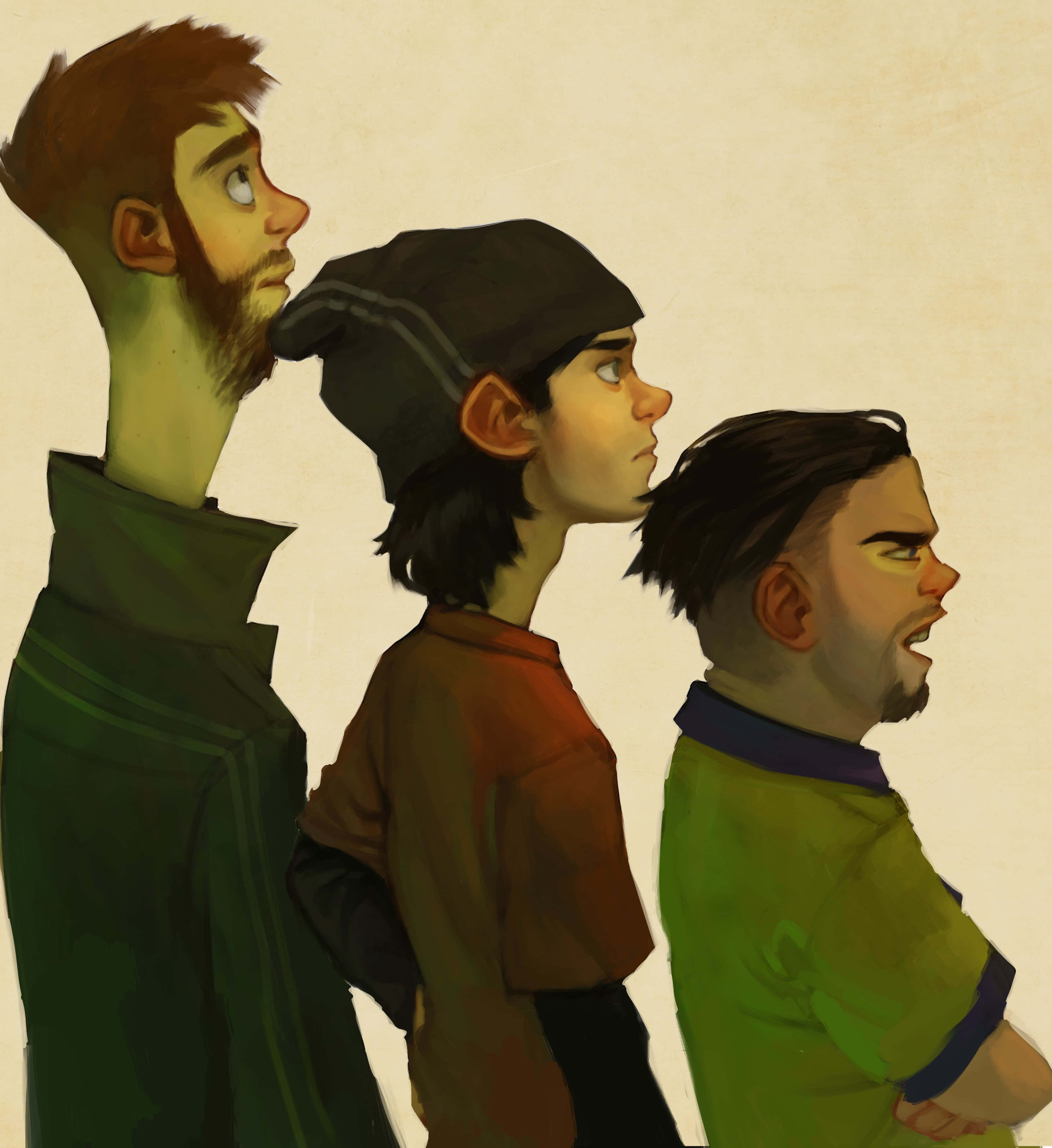 Ed Edd N Eddy, adult version, three stylized men, 4K Phone Wallpaper