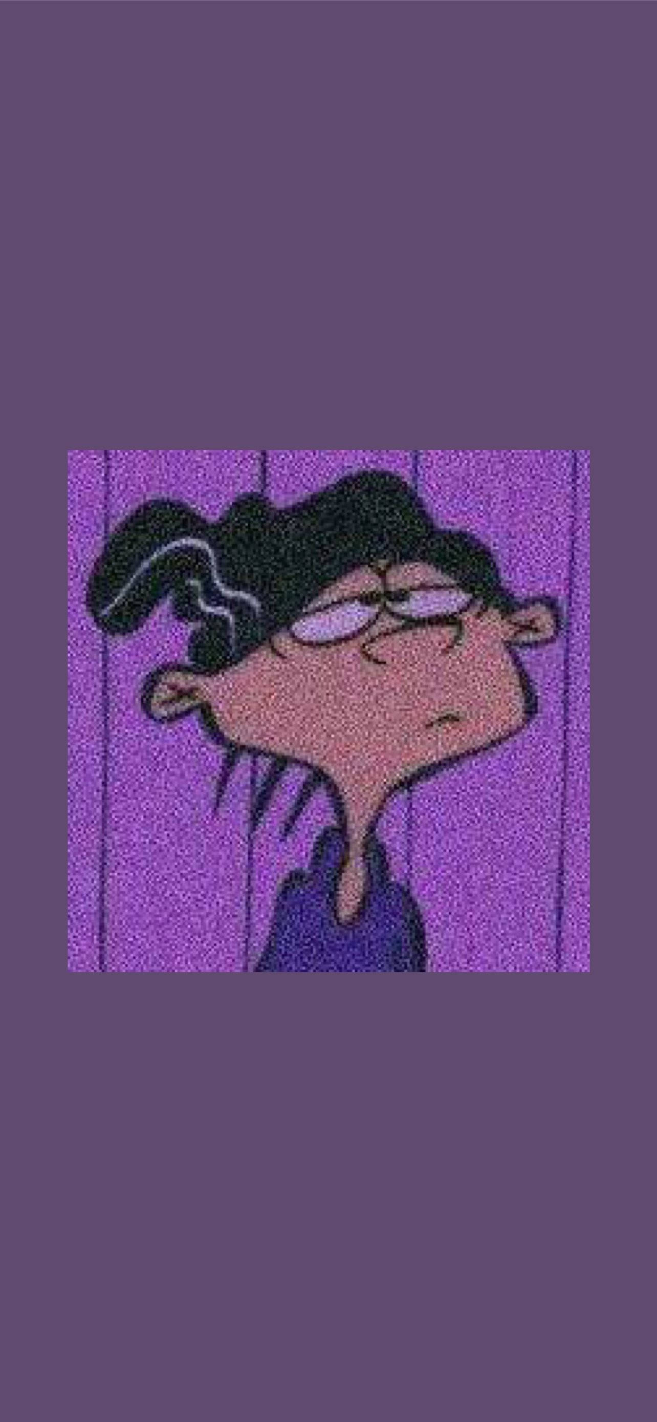 Ed Edd N Eddy, purple aesthetic, black hair, 2K Phone Wallpaper