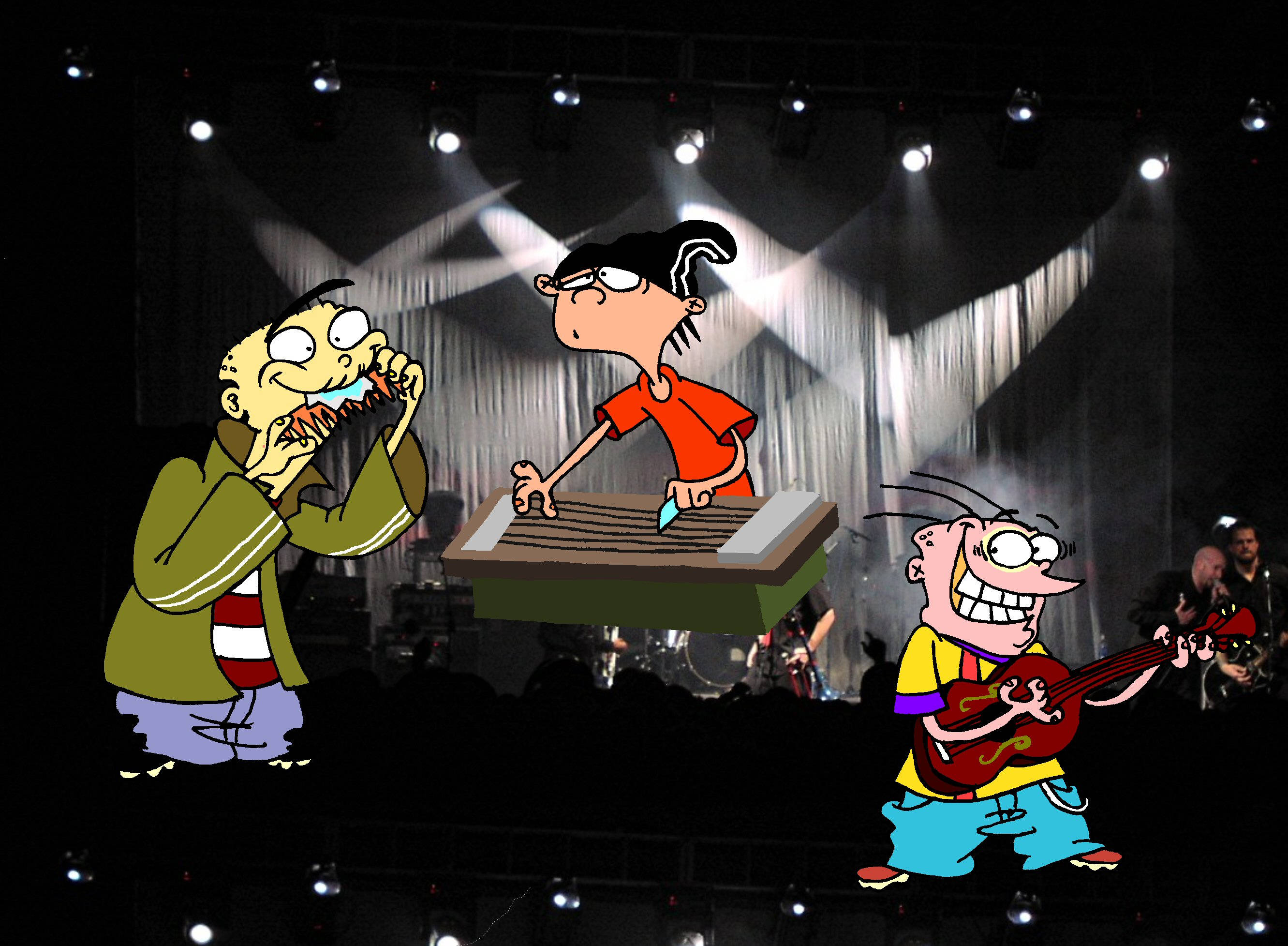 Ed Edd N Eddy, band, lit stage, 2K Desktop Wallpaper