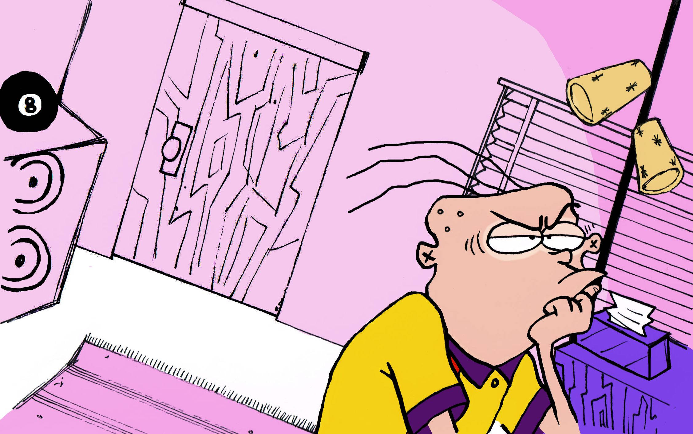 Ed Edd N Eddy, yellow shirt, pink room, Full HD Desktop Wallpaper