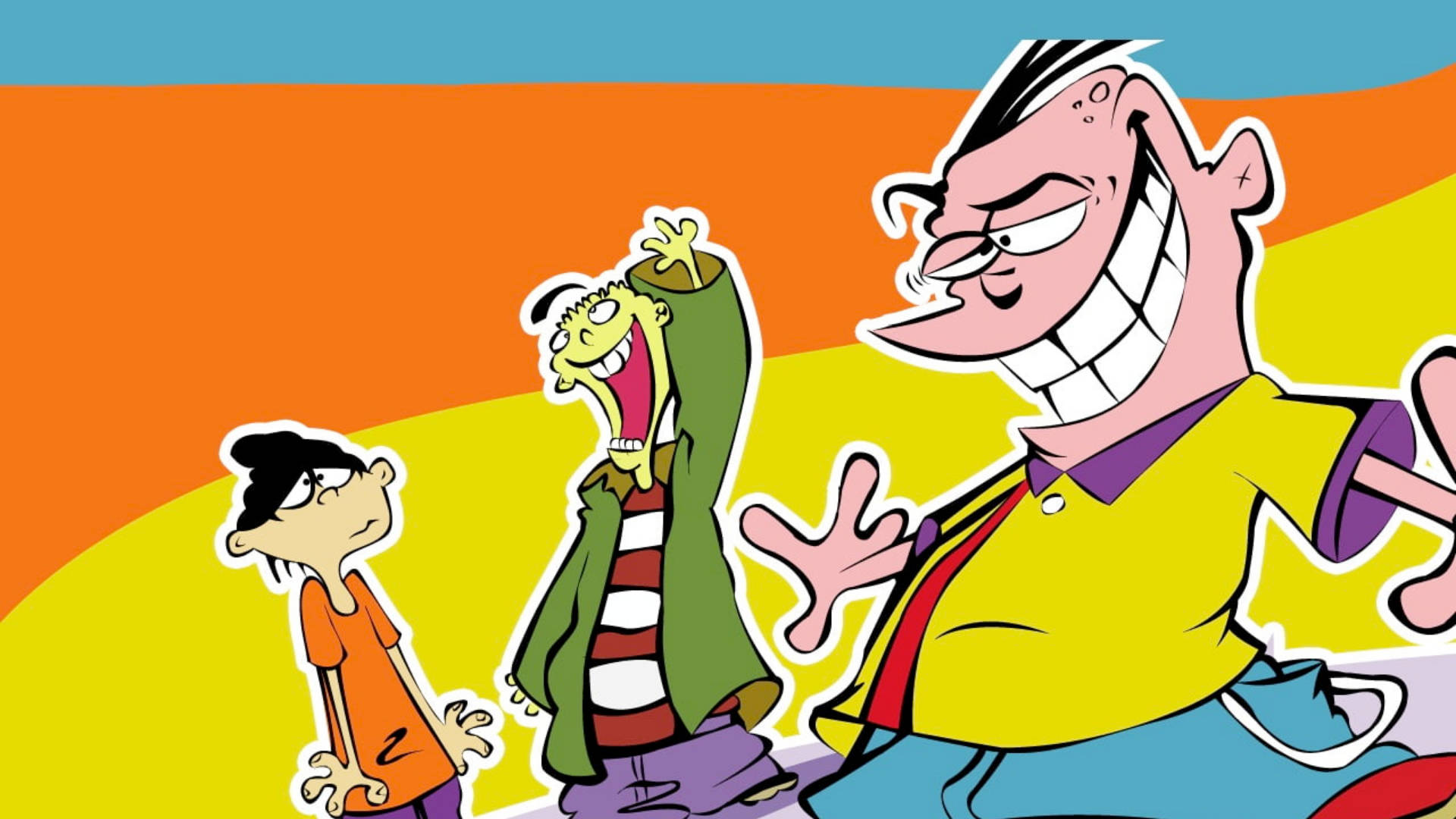 Ed Edd N Eddy, triptych, vibrant gradient background, Full HD Desktop Wallpaper