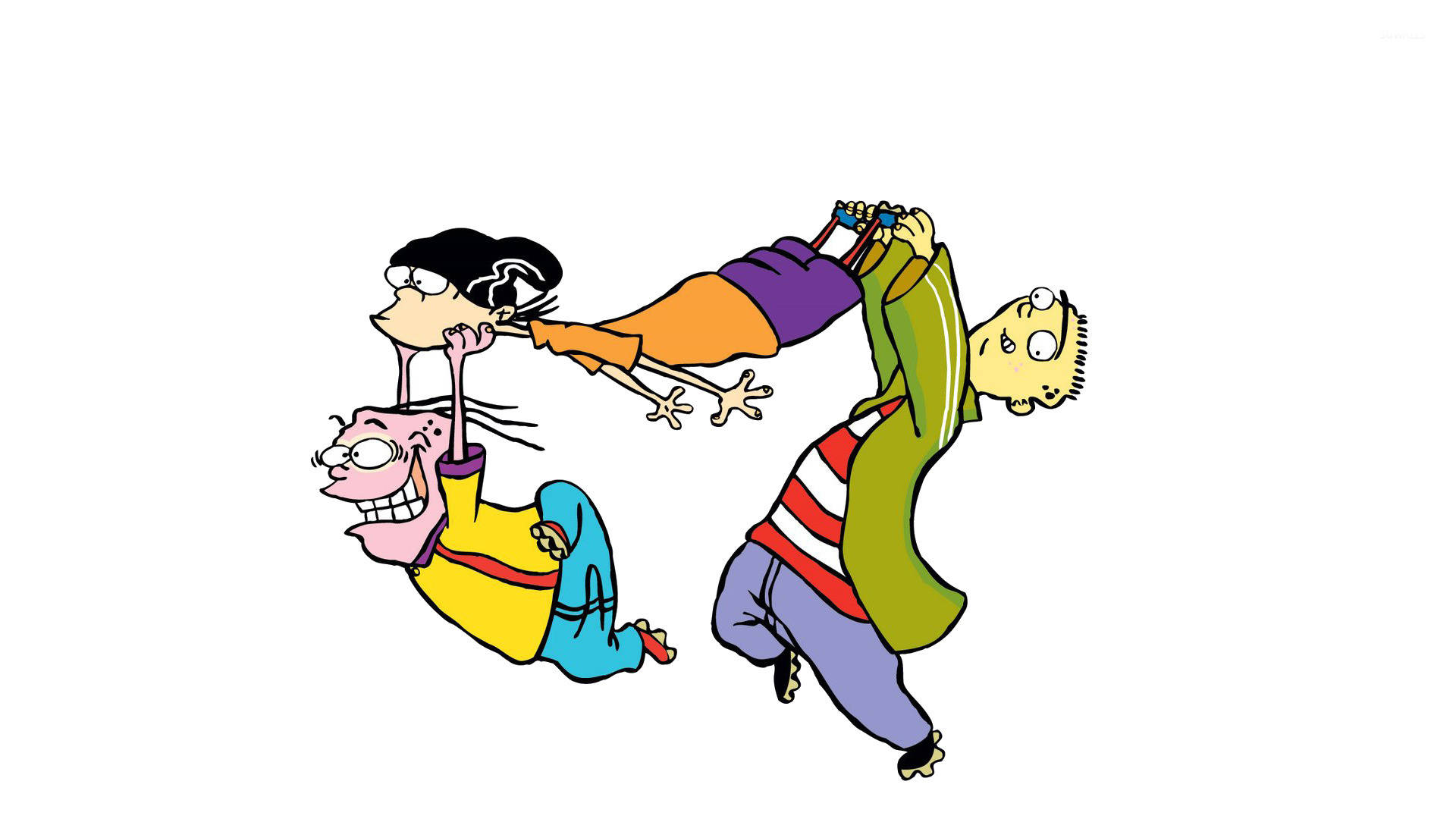 Ed Edd N Eddy, three cartoon kids, colorful clothes, Full HD Desktop Wallpaper