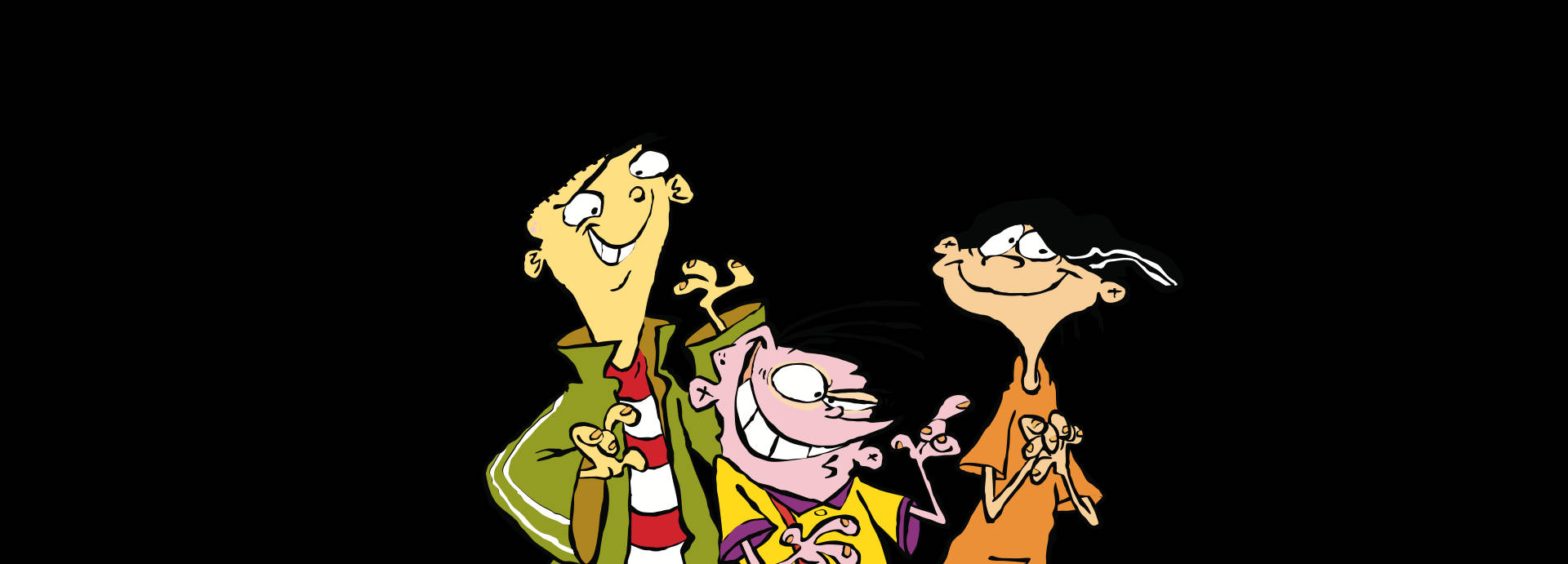 Ed Edd N Eddy, white backdrop, black background, Full HD Desktop Wallpaper