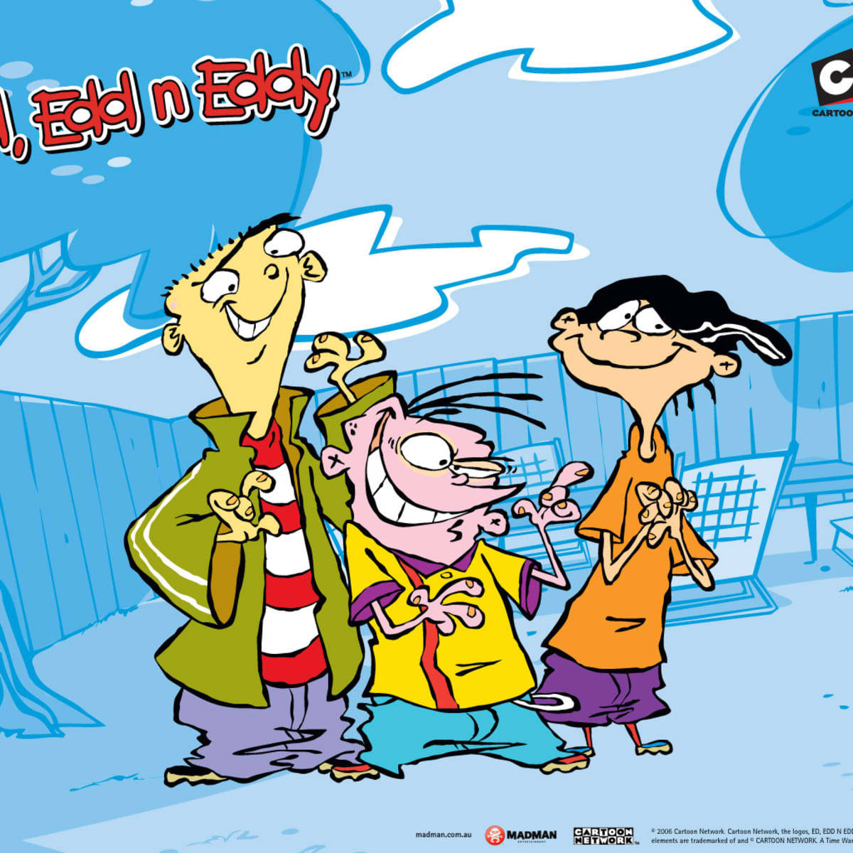 Ed Edd N Eddy, blue backyard, cartoon boys, SD Desktop Wallpaper