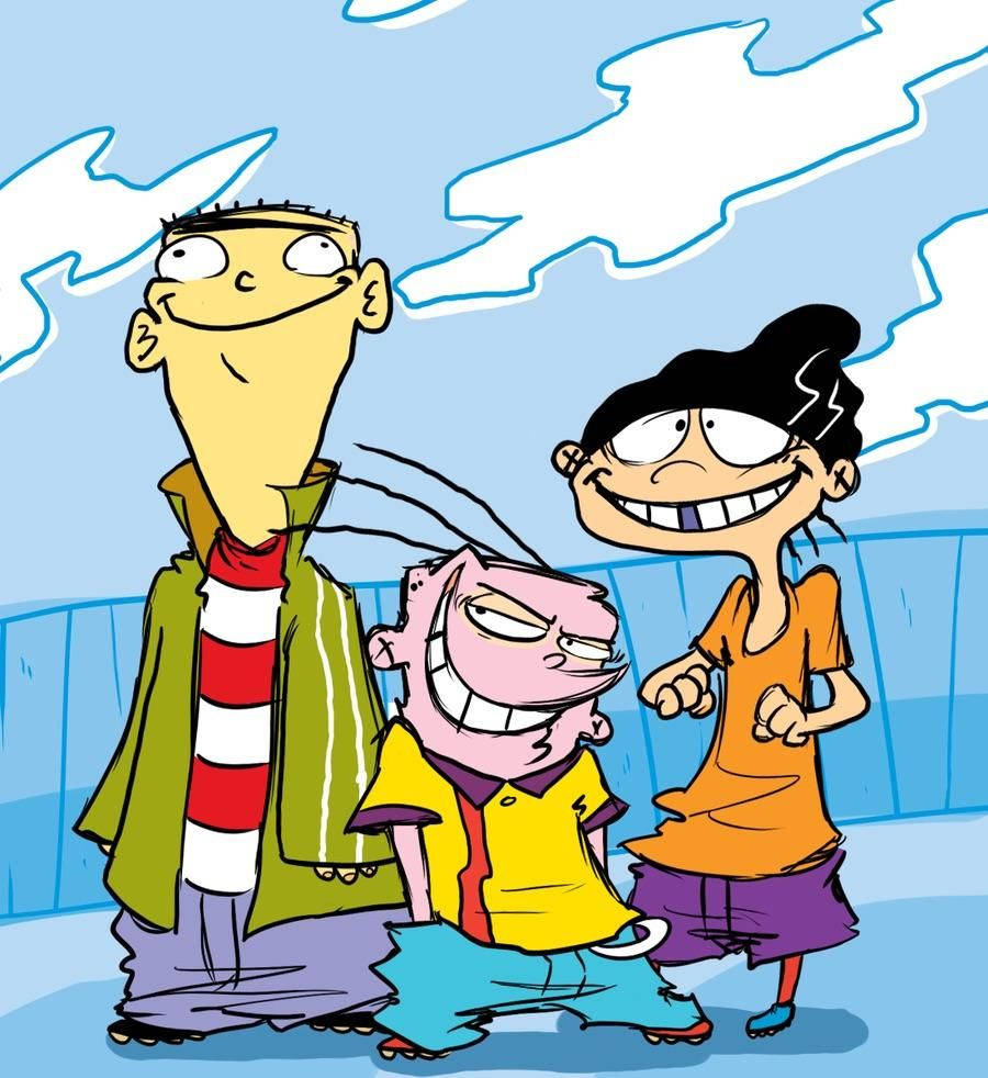 Ed Edd N Eddy, blue background, blue sky, SD Phone Wallpaper
