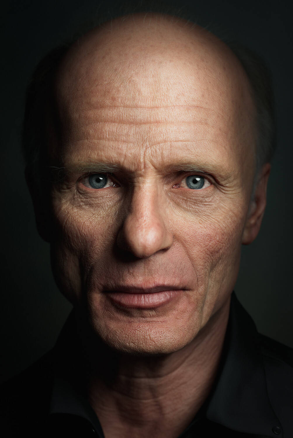 Ed Harris, bald man, intense blue eyes, HD Phone Wallpaper
