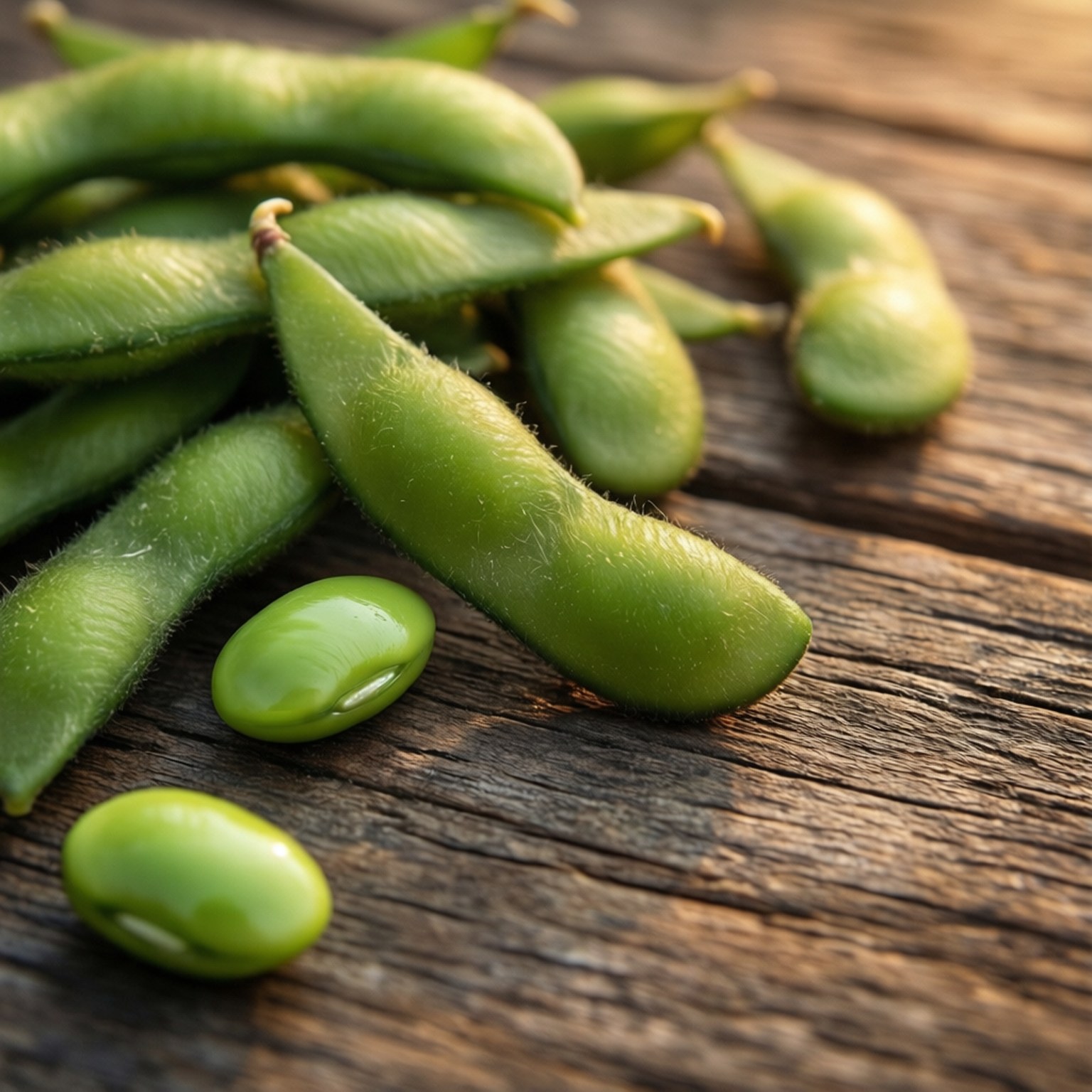 edamame beans, macro photography, rustic wood, HD Desktop Wallpaper