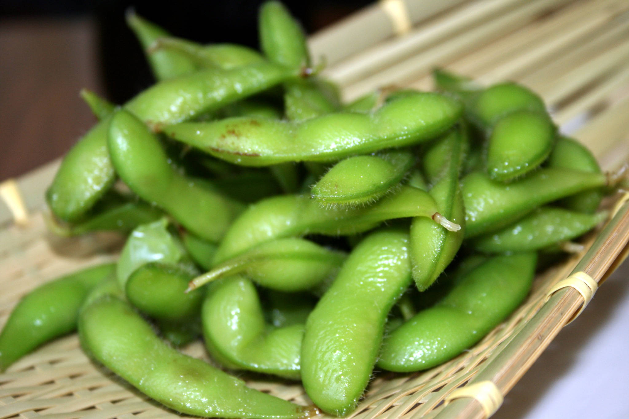 edamame beans, edamame pods, sauce, Full HD Desktop Wallpaper