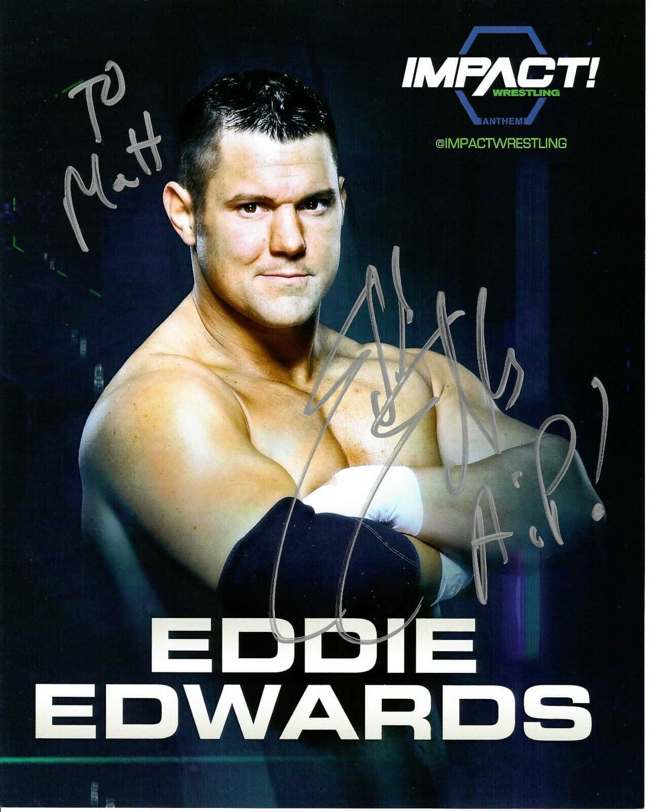 Eddie Edwards, signed photo, confident pose, HD Phone Wallpaper