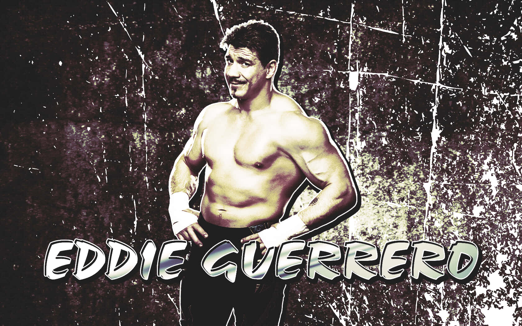 Eddie Guerrero, scratchy graphic art, muscular wrestler, HD Desktop Wallpaper