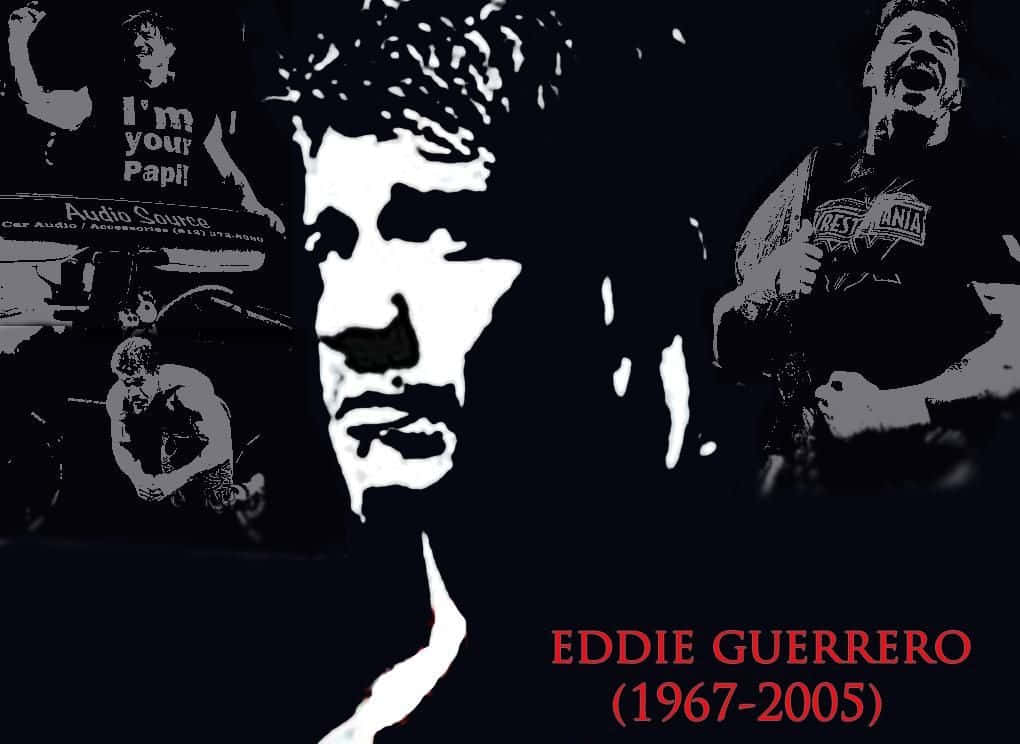Eddie Guerrero, black and white, stylized portrait, SD Desktop Wallpaper