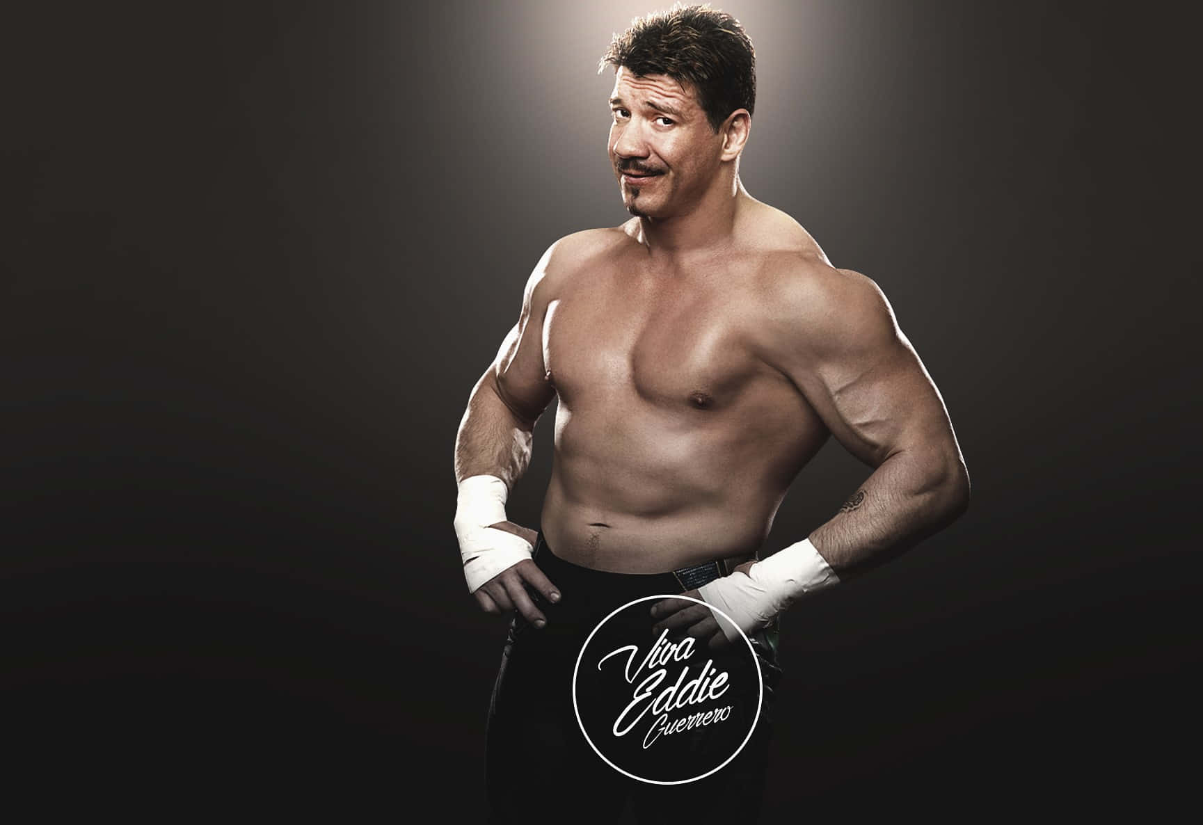 Eddie Guerrero, black poster, muscular wrestler, HD Desktop Wallpaper