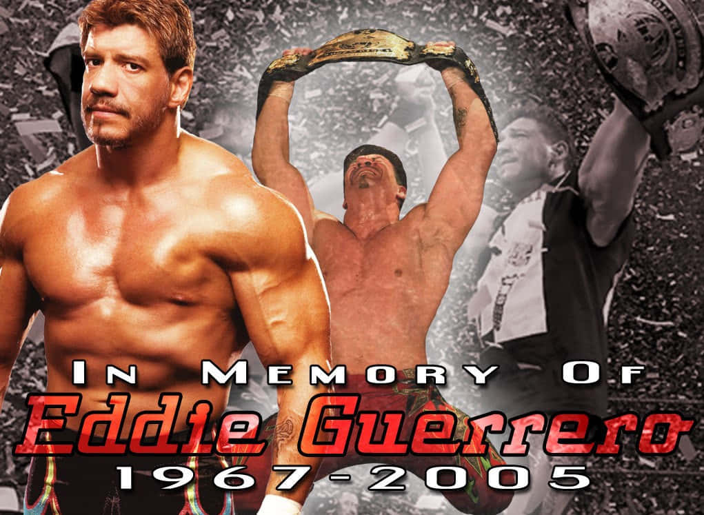 Eddie Guerrero, championship belts, muscular wrestler portraits, SD Desktop Wallpaper