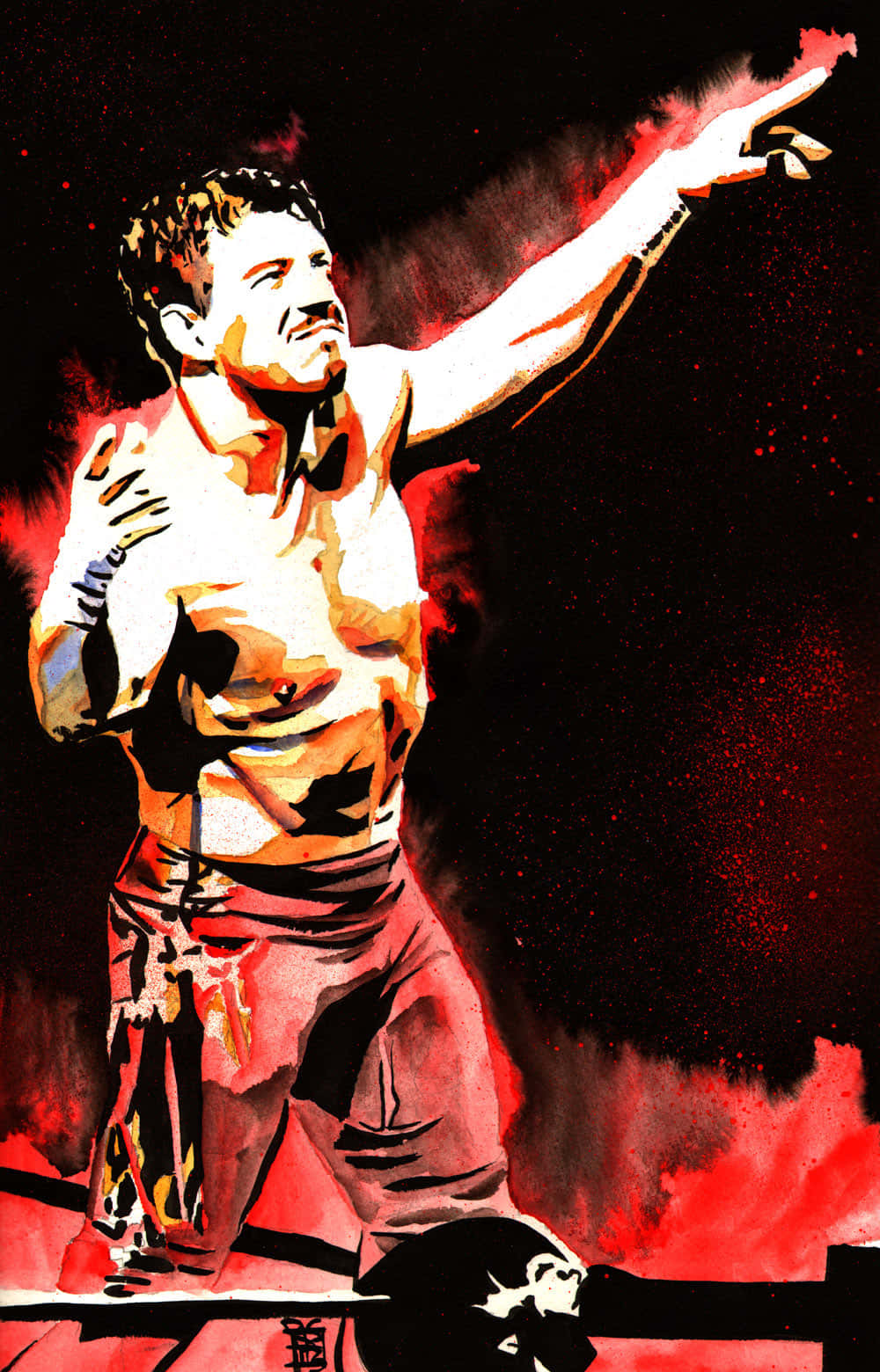 Eddie Guerrero, red aura, wrestling ring, HD Phone Wallpaper