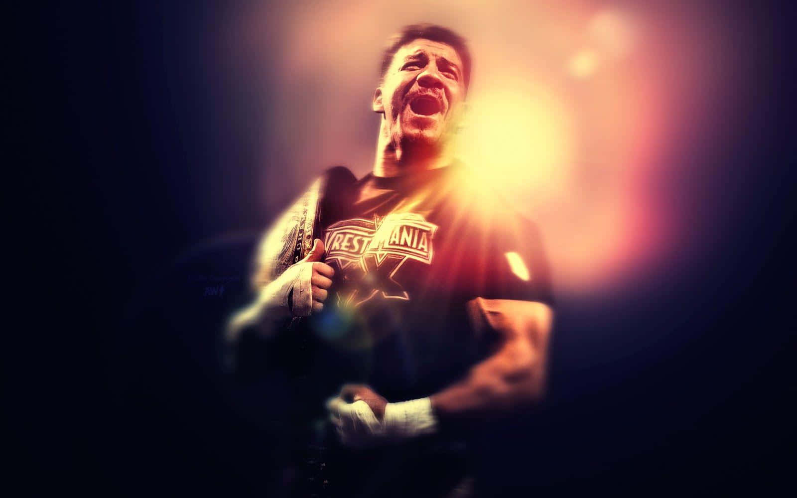 Eddie Guerrero, championship belt, dramatic stage lights, HD Desktop Wallpaper