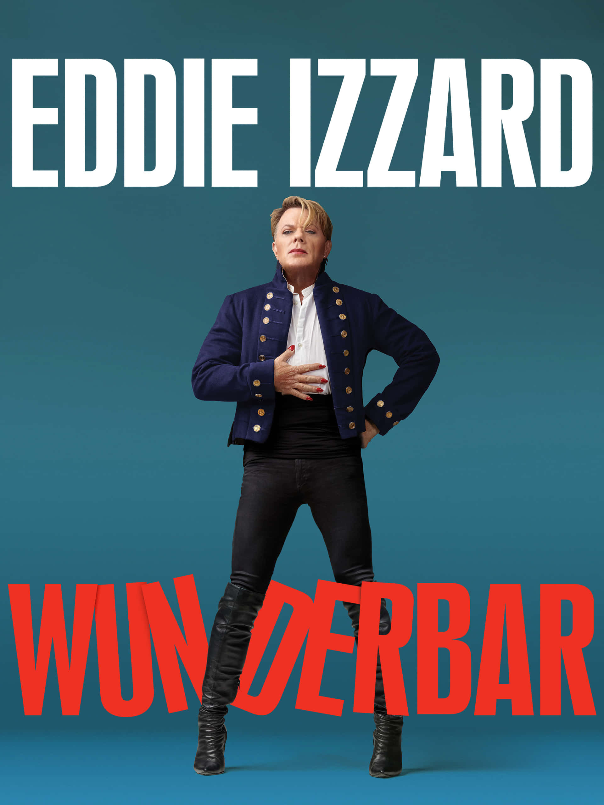 Eddie Izzard, navy jacket, black pants, 2K Phone Wallpaper