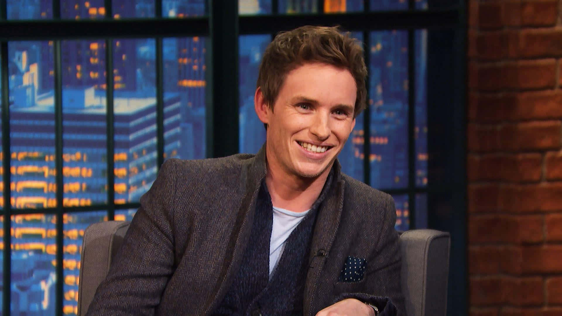 Eddie Redmayne, navy suit, textured blazer, Full HD Desktop Wallpaper