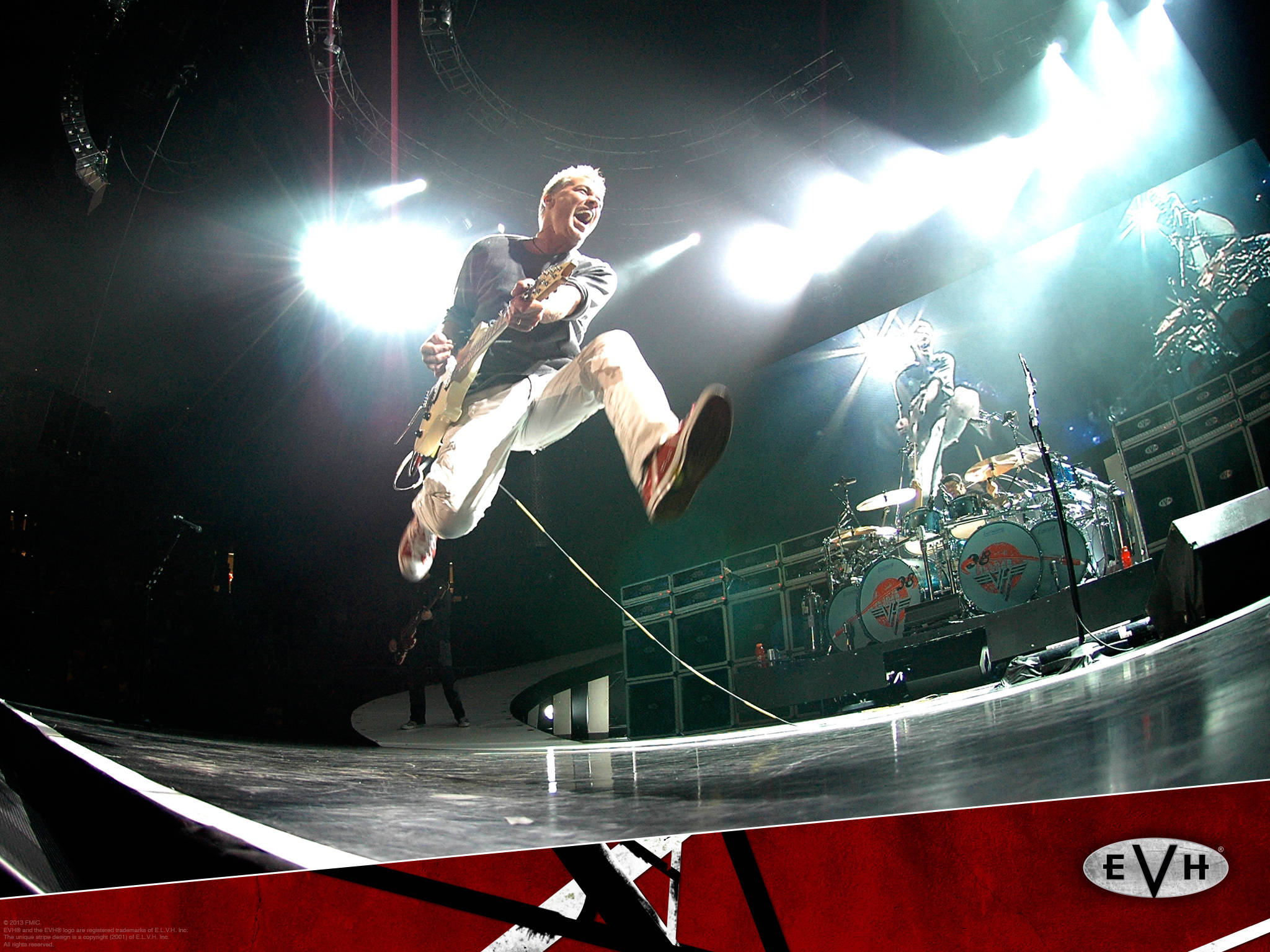 Eddie Van Halen, Bright Stage, concert stage, Full HD Desktop Wallpaper