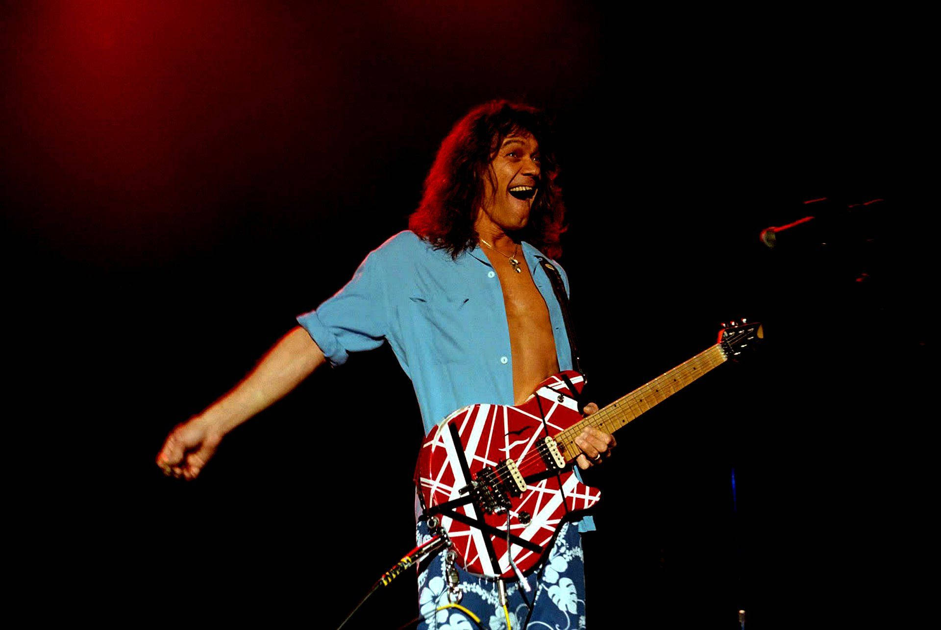 Eddie Van Halen, red lights, stage, Full HD Desktop Wallpaper