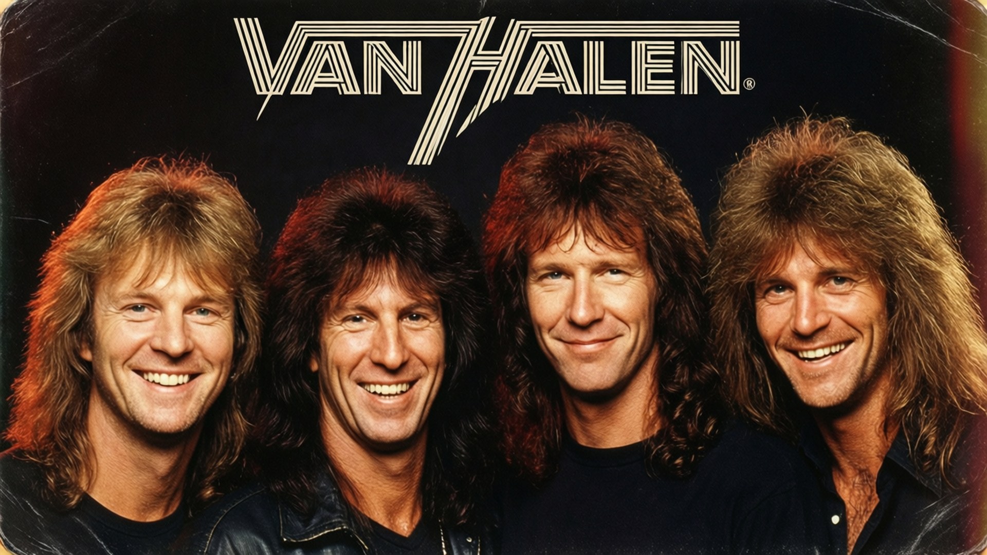 Van Halen, iconic logo, dark background, Full HD Desktop Wallpaper