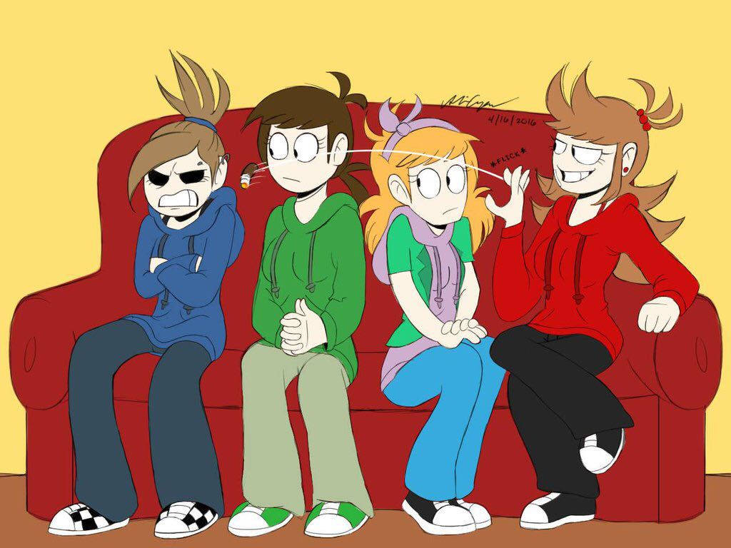 Eddsworld, anime-style, teens, SD Desktop Wallpaper