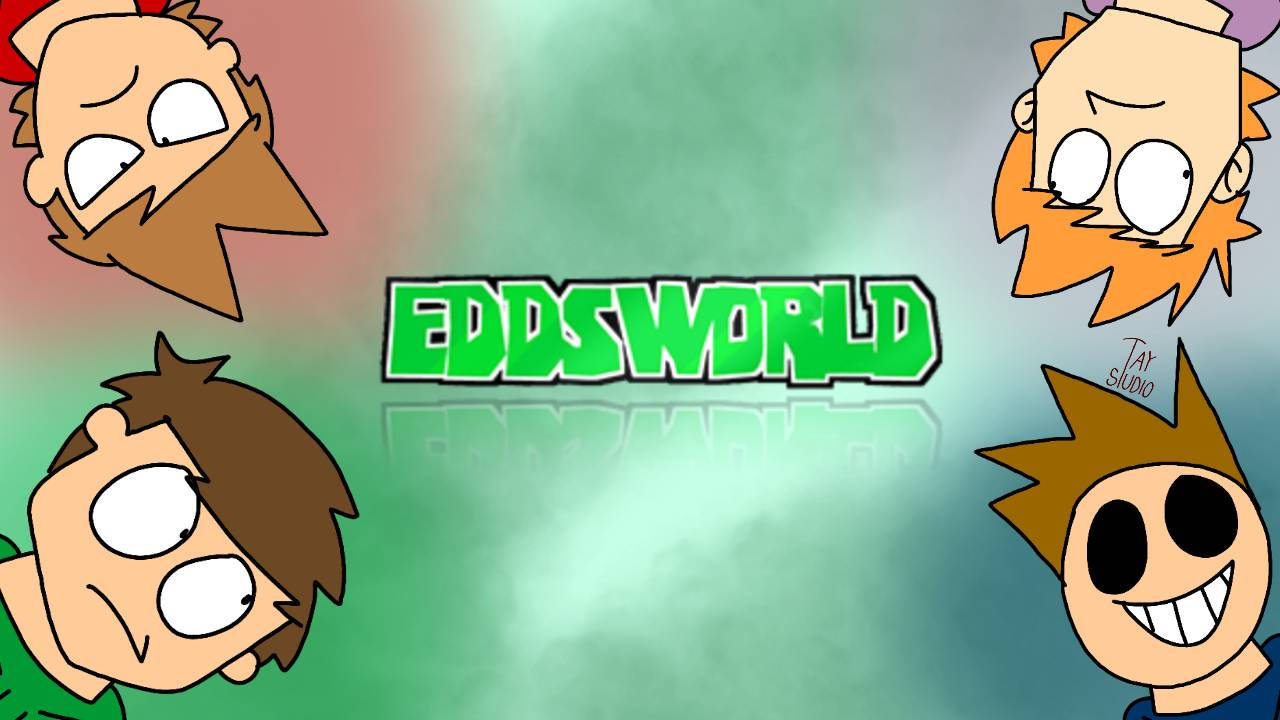 Eddsworld, green, gradient background, HD Desktop Wallpaper