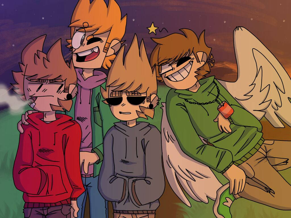 Eddsworld, anime-style, spiky hair, SD Desktop Wallpaper