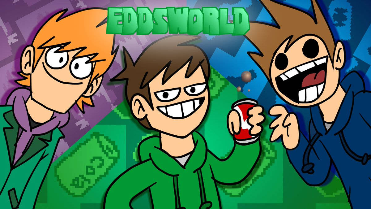 Eddsworld, cartoon boys, exaggerated expressions, SD Desktop Wallpaper