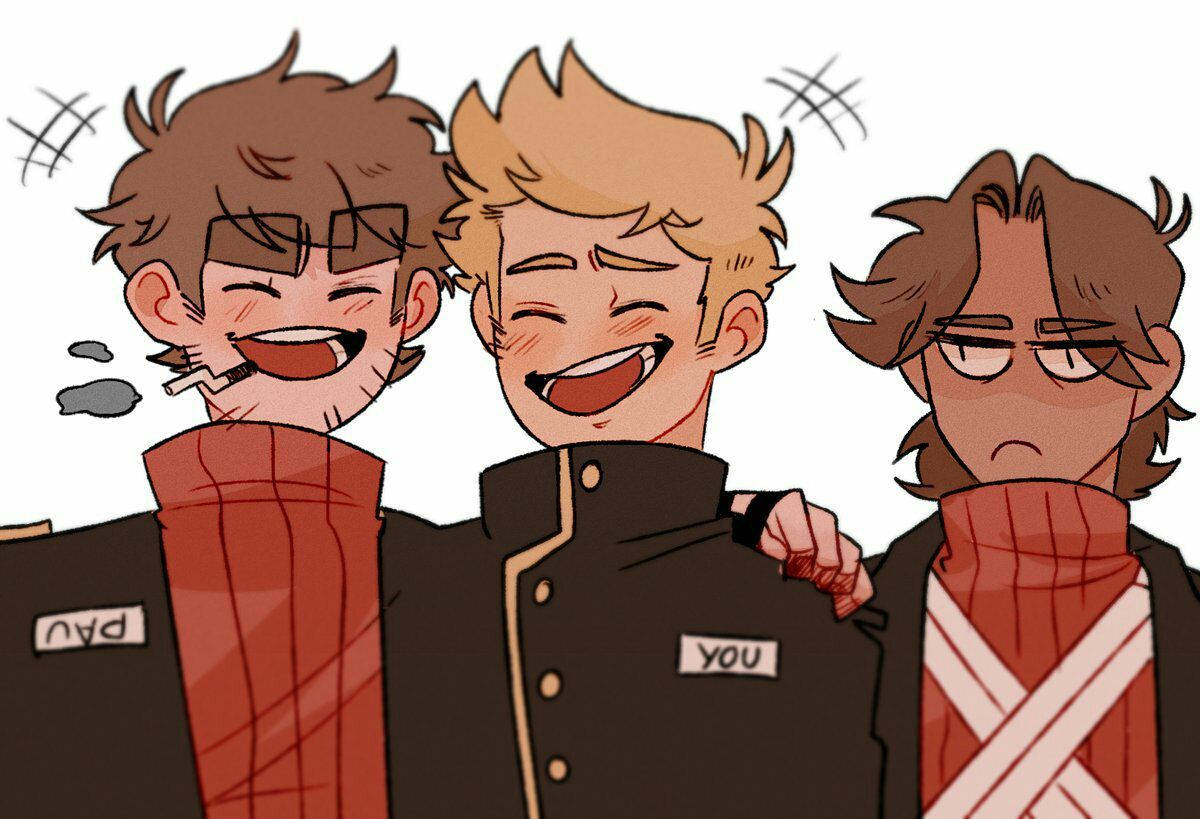 Eddsworld, anime, school uniforms, SD Desktop Wallpaper