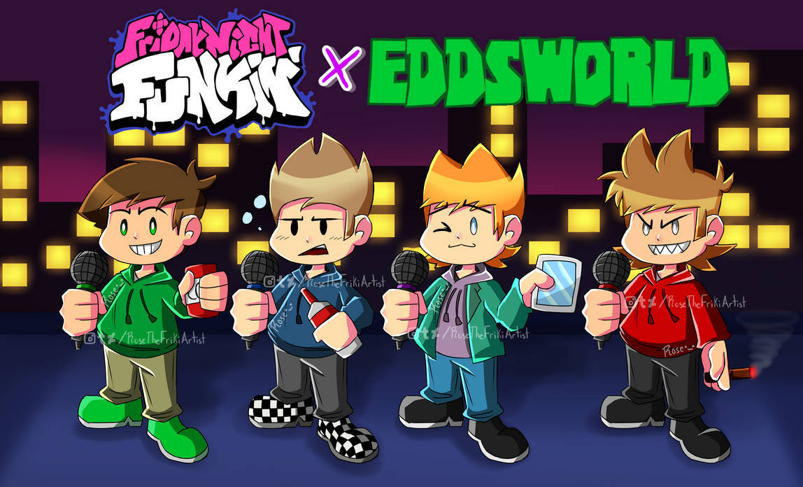 Eddsworld, chibi, microphones, SD Desktop Wallpaper