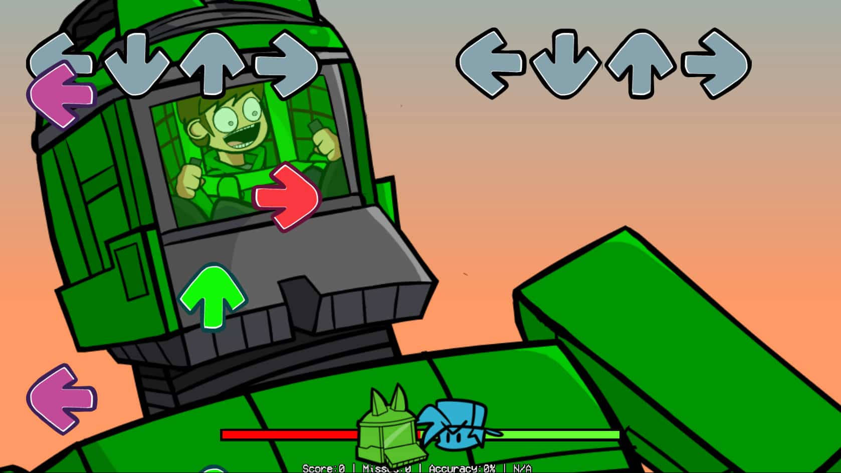 Eddsworld, cartoon monkey pilot, green mech, HD Desktop Wallpaper