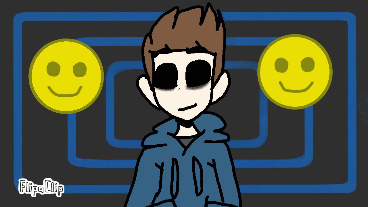 Eddsworld, black eyes, blue hoodie, HD Desktop Wallpaper
