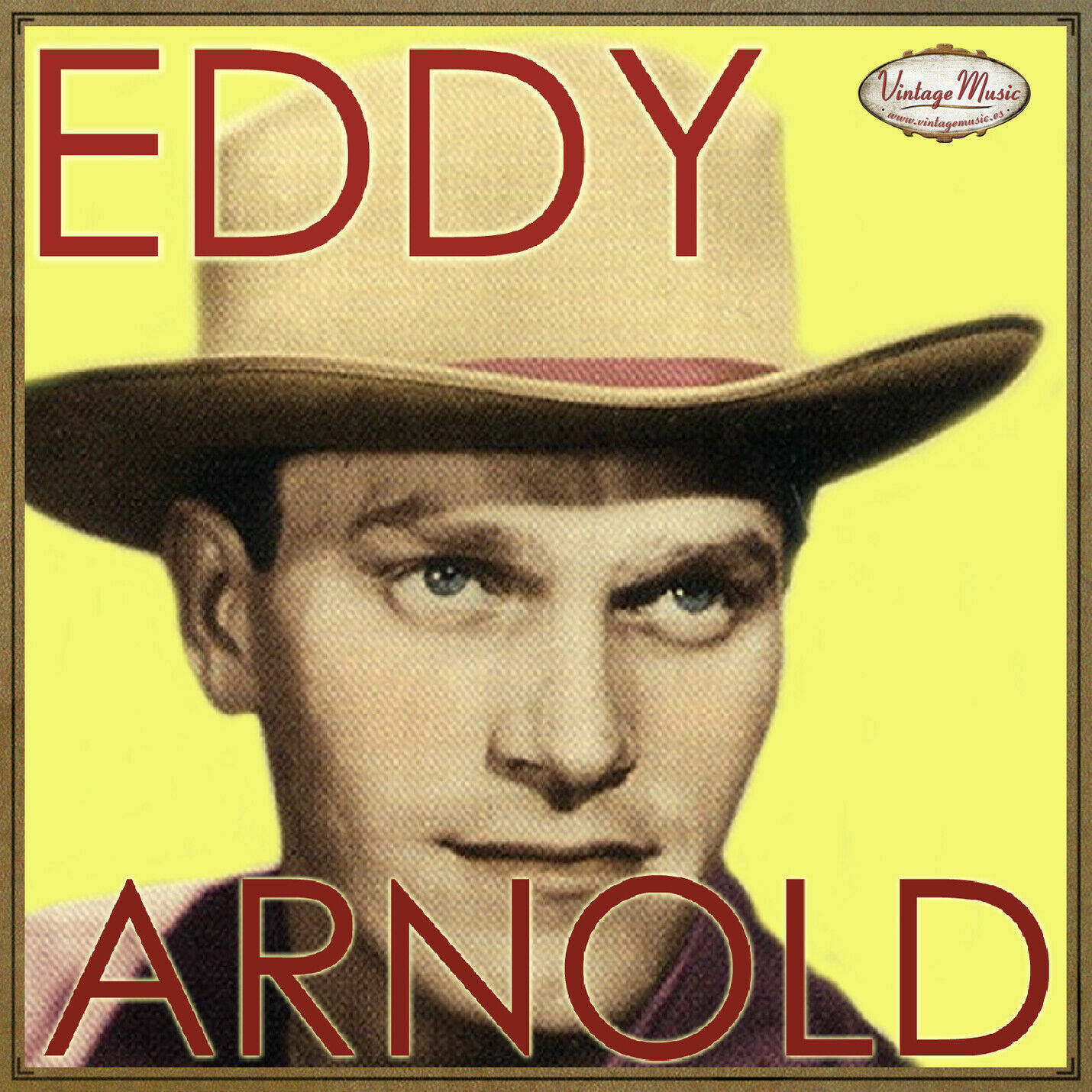 Eddy Arnold, cowboy hat, bright yellow background, HD Desktop Wallpaper