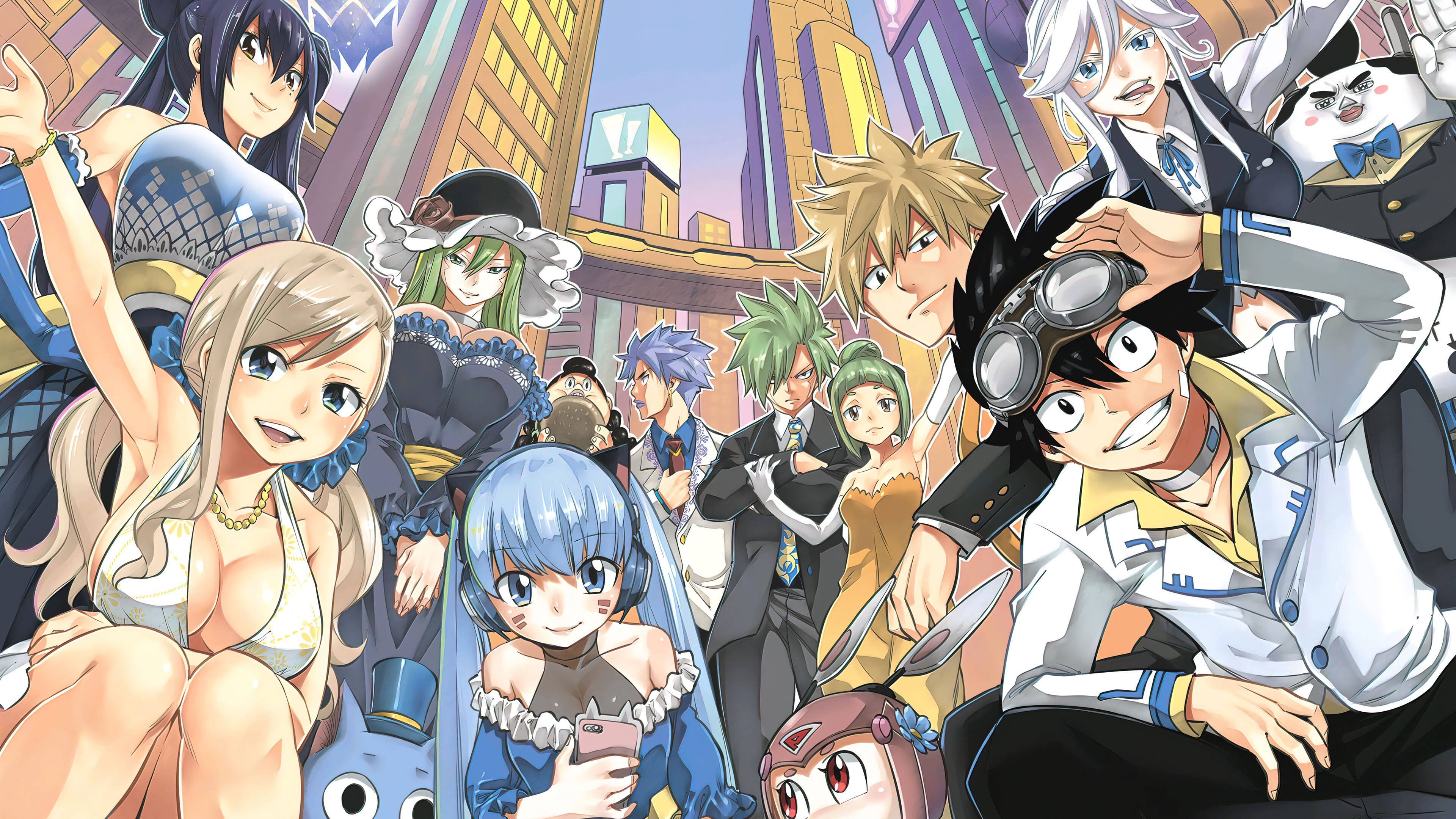 Edens Zero, anime characters, futuristic cityscape, 4K Desktop Wallpaper