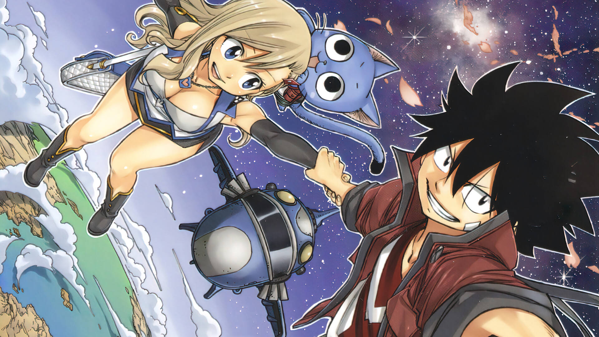 Edens Zero, anime, blue cat, Full HD Desktop Wallpaper
