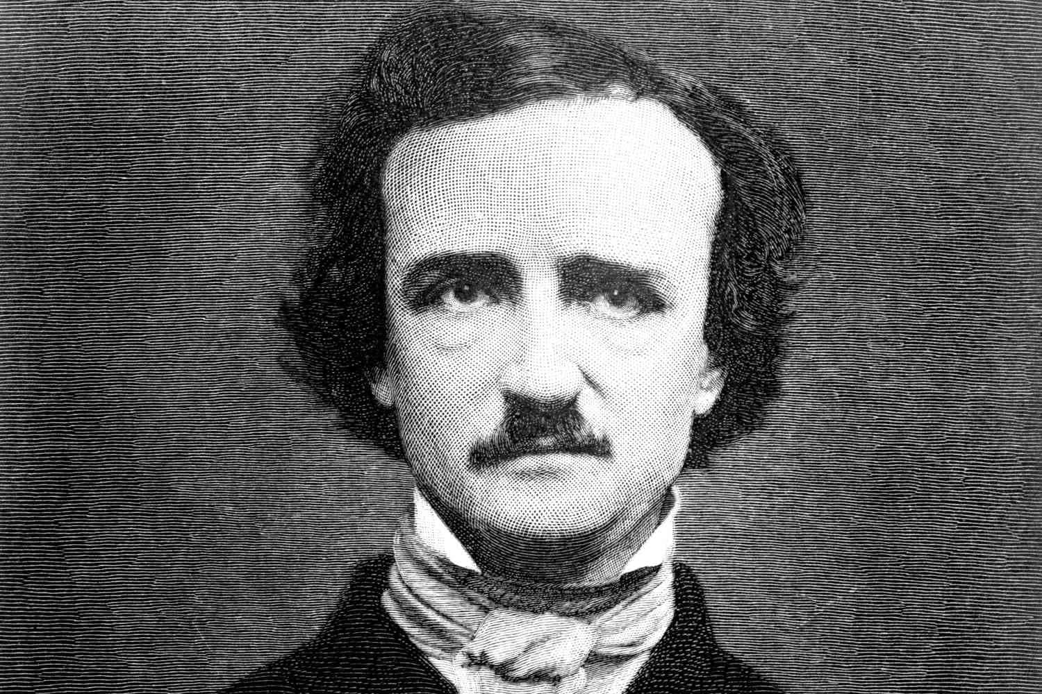 Edgar Allan Poe, vintage engraved portrait, dark hair, HD Desktop Wallpaper