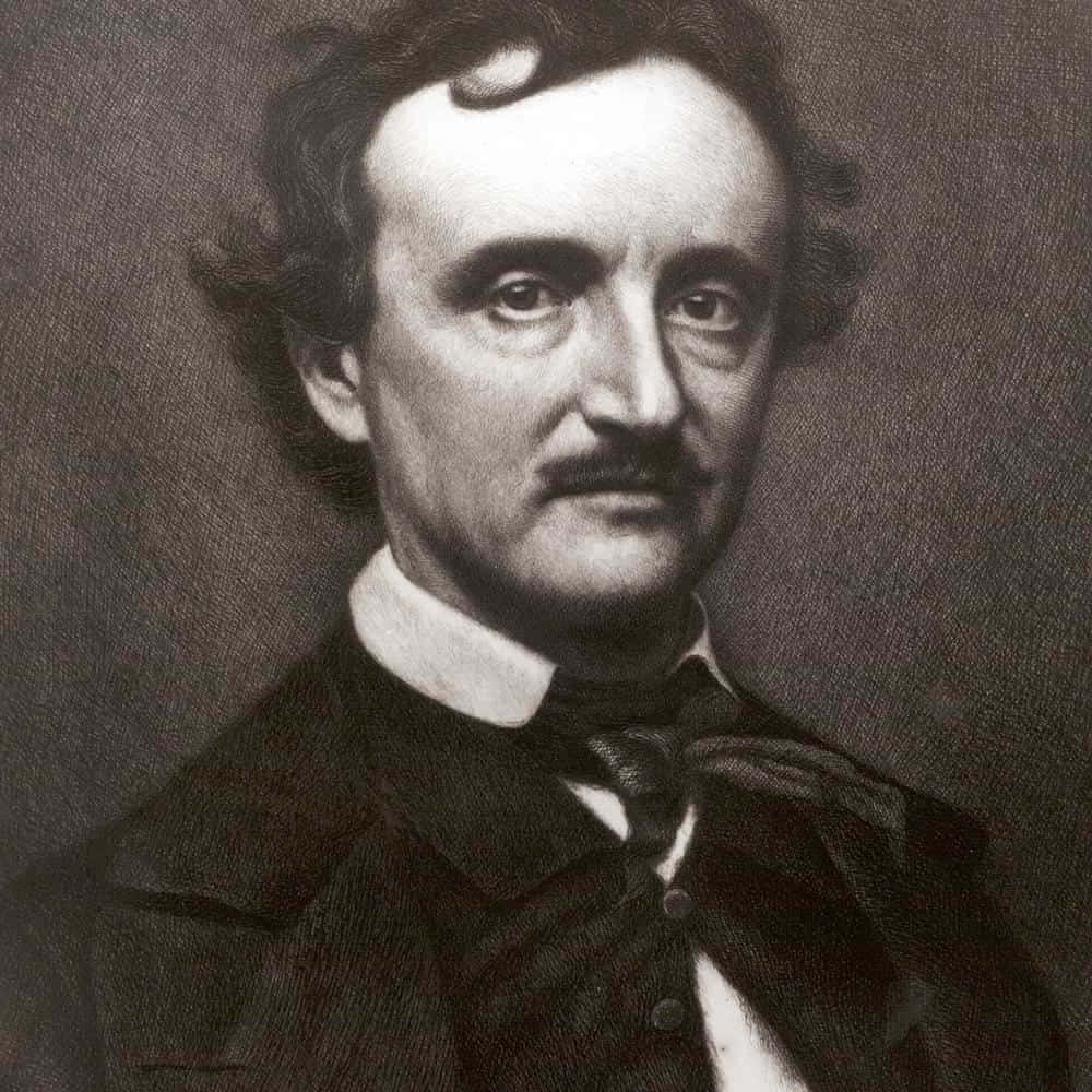 Edgar Allan Poe, portrait, monochrome, SD Desktop Wallpaper