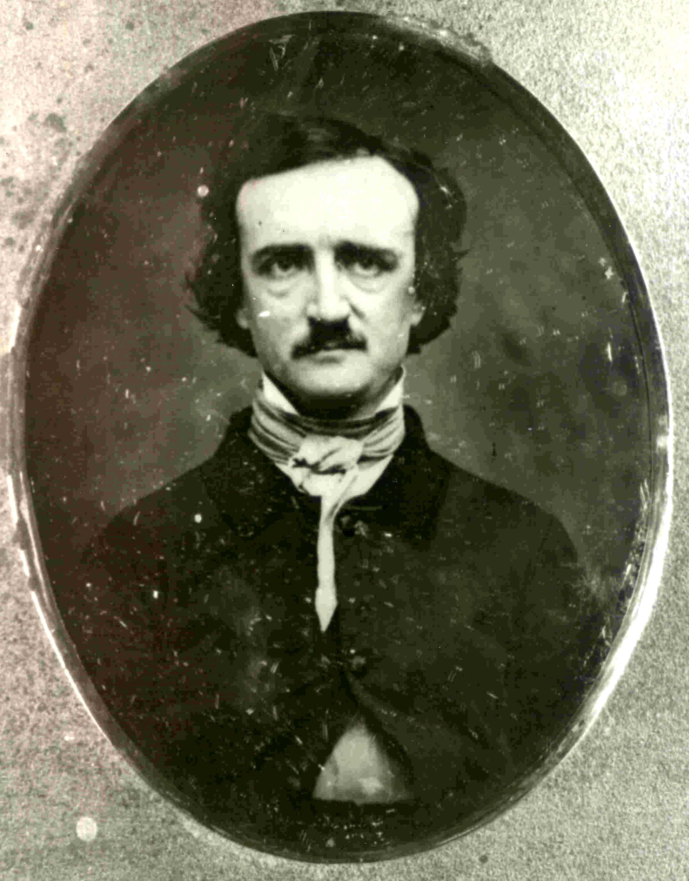 Edgar Allan Poe, tintype, dark hair, 2K Phone Wallpaper