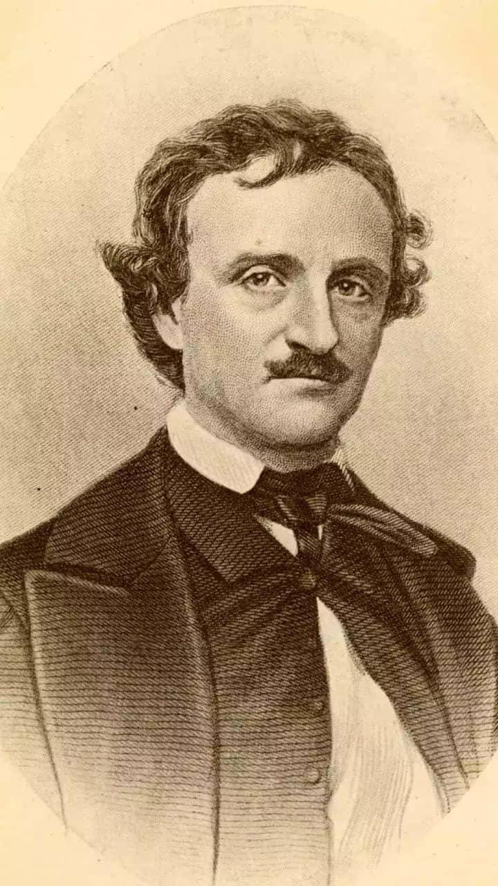 Edgar Allan Poe, portrait, mustache, HD Phone Wallpaper