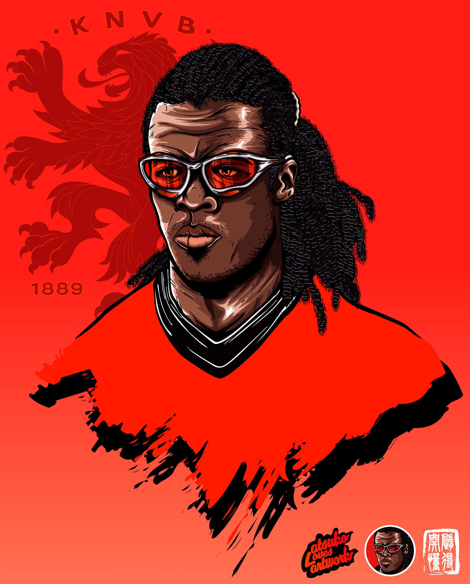 Edgar Davids, dreadlocks, red-tinted glasses, Full HD Phone Wallpaper