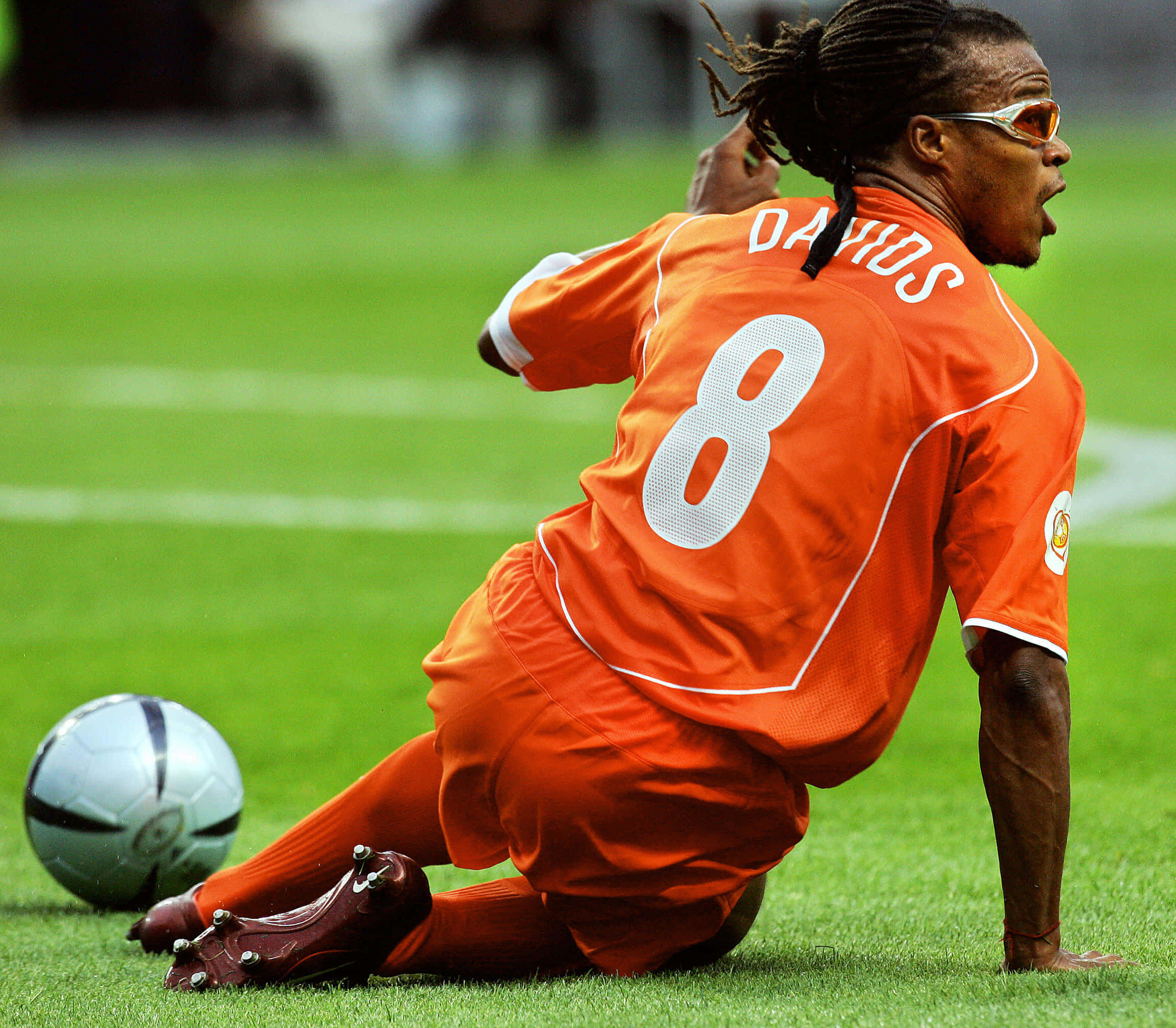 Edgar Davids, jersey no 8, orange jersey, Full HD Desktop Wallpaper
