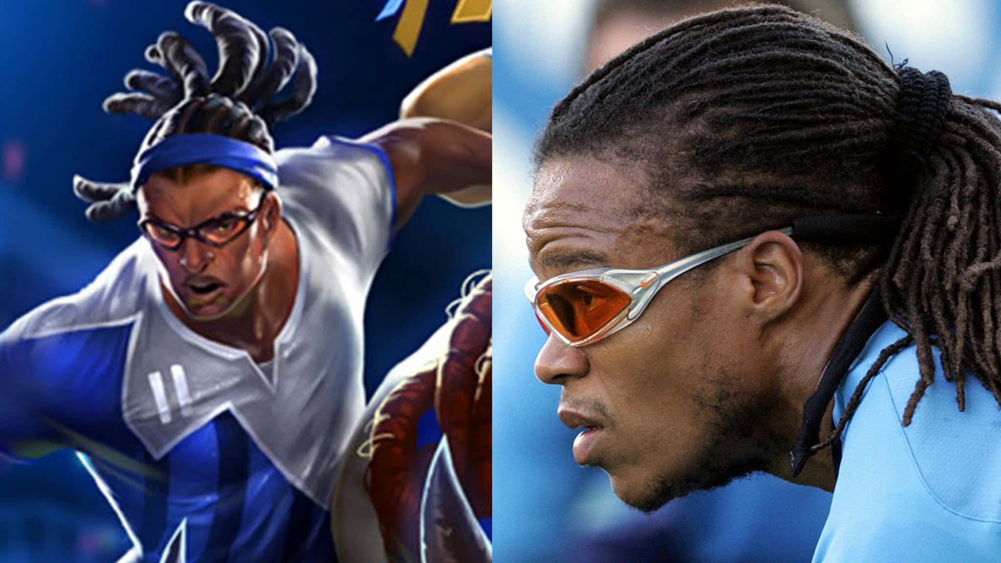 Edgar Davids, split screen, stylized animated sprinter, Full HD Desktop Wallpaper