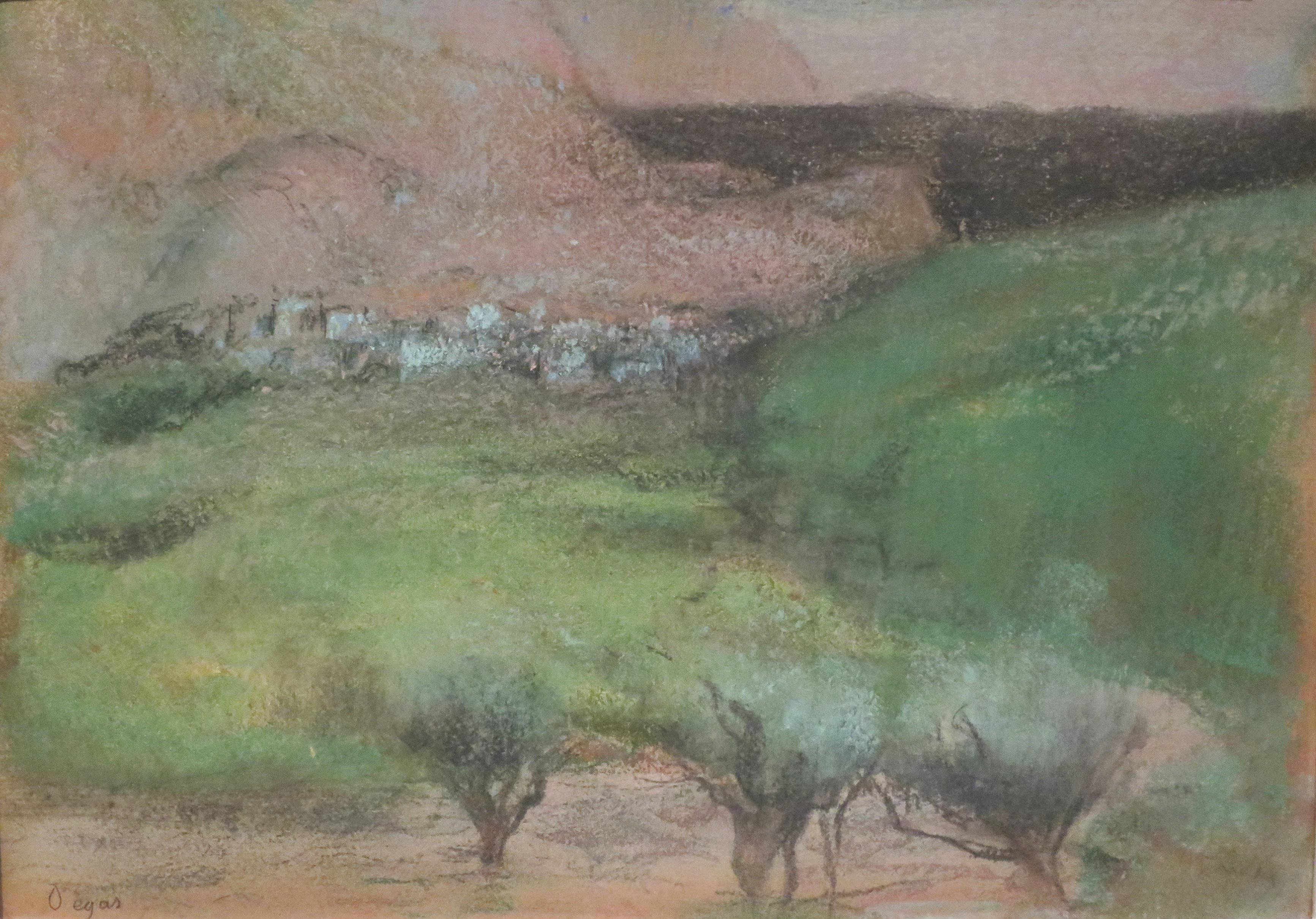 Edgar Degas, landscape painting, rolling green hills, 2K Desktop Wallpaper