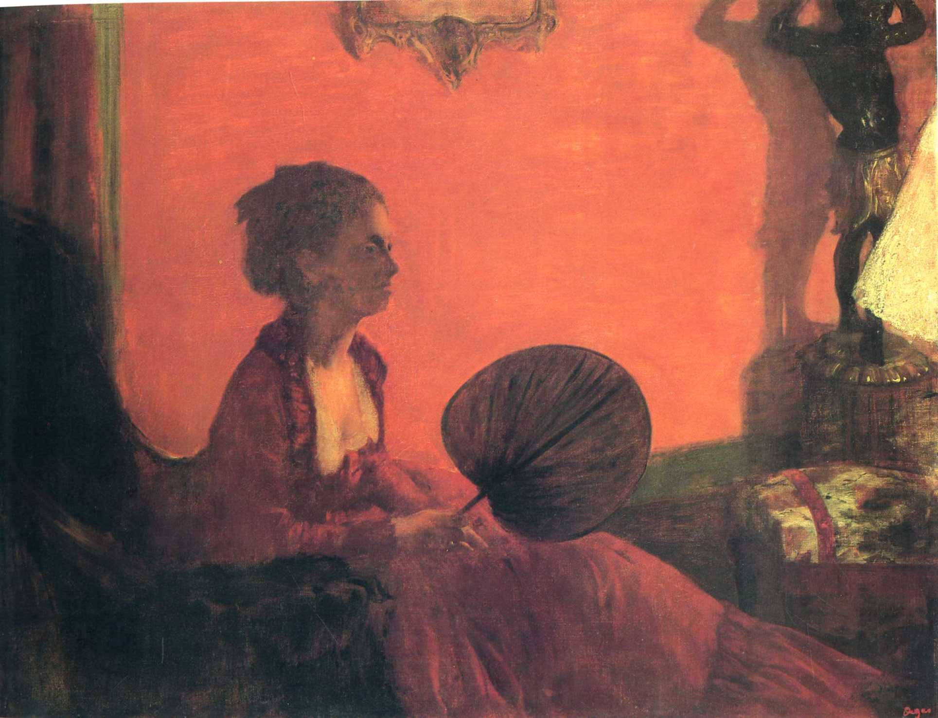 Edgar Degas, lady in red dress, red dress, Full HD Desktop Wallpaper