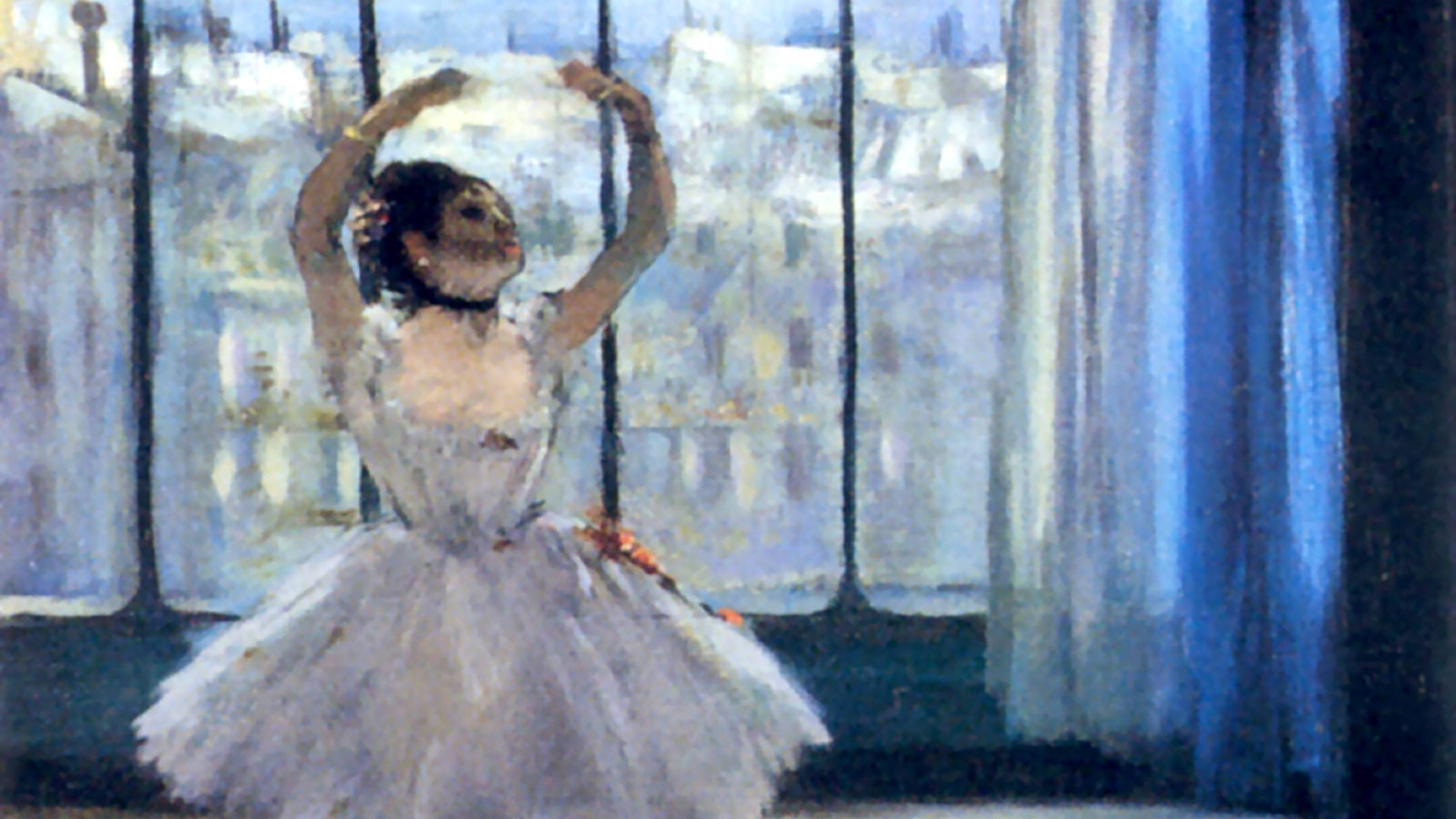Edgar Degas, ballerina, white tutu, 4K Desktop Wallpaper