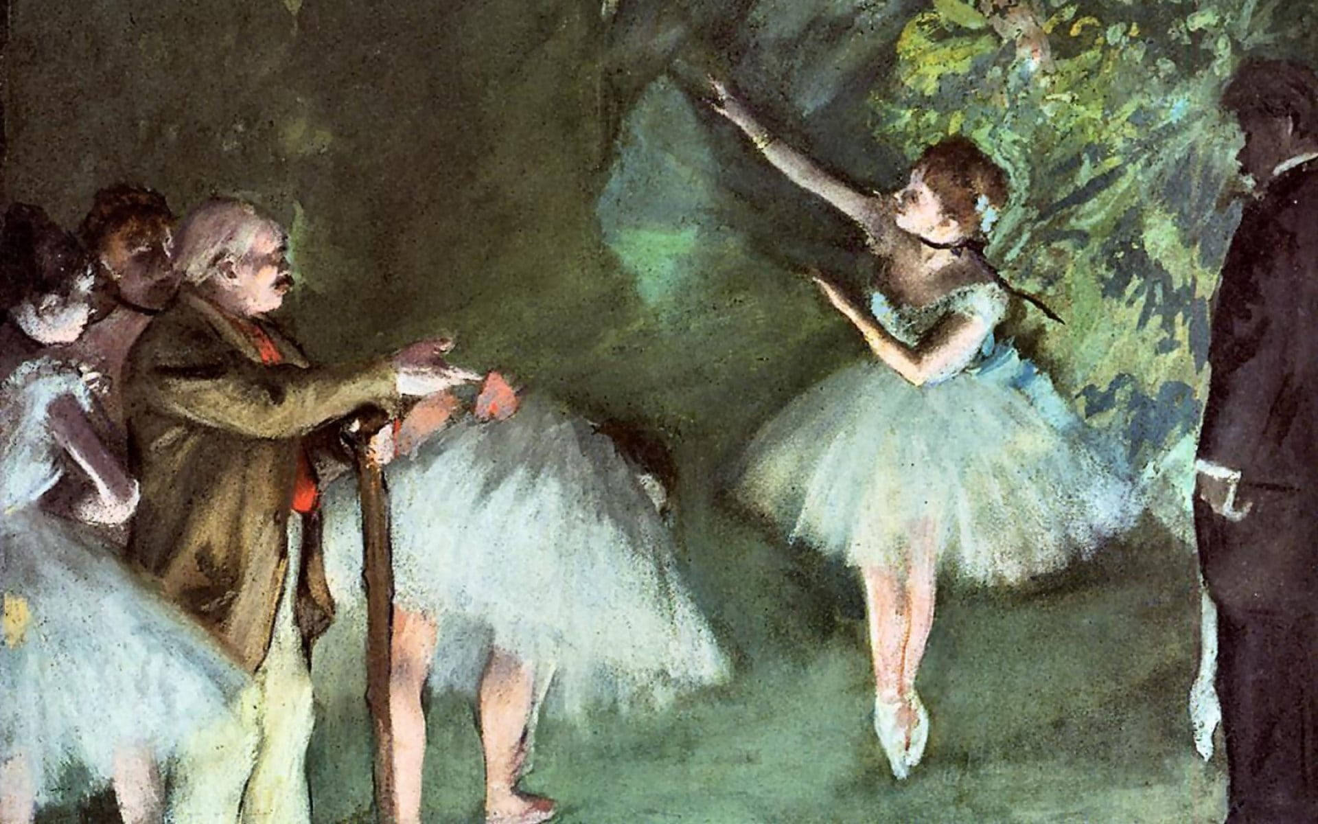 Edgar Degas, ballerina, pale tutu, Full HD Desktop Wallpaper