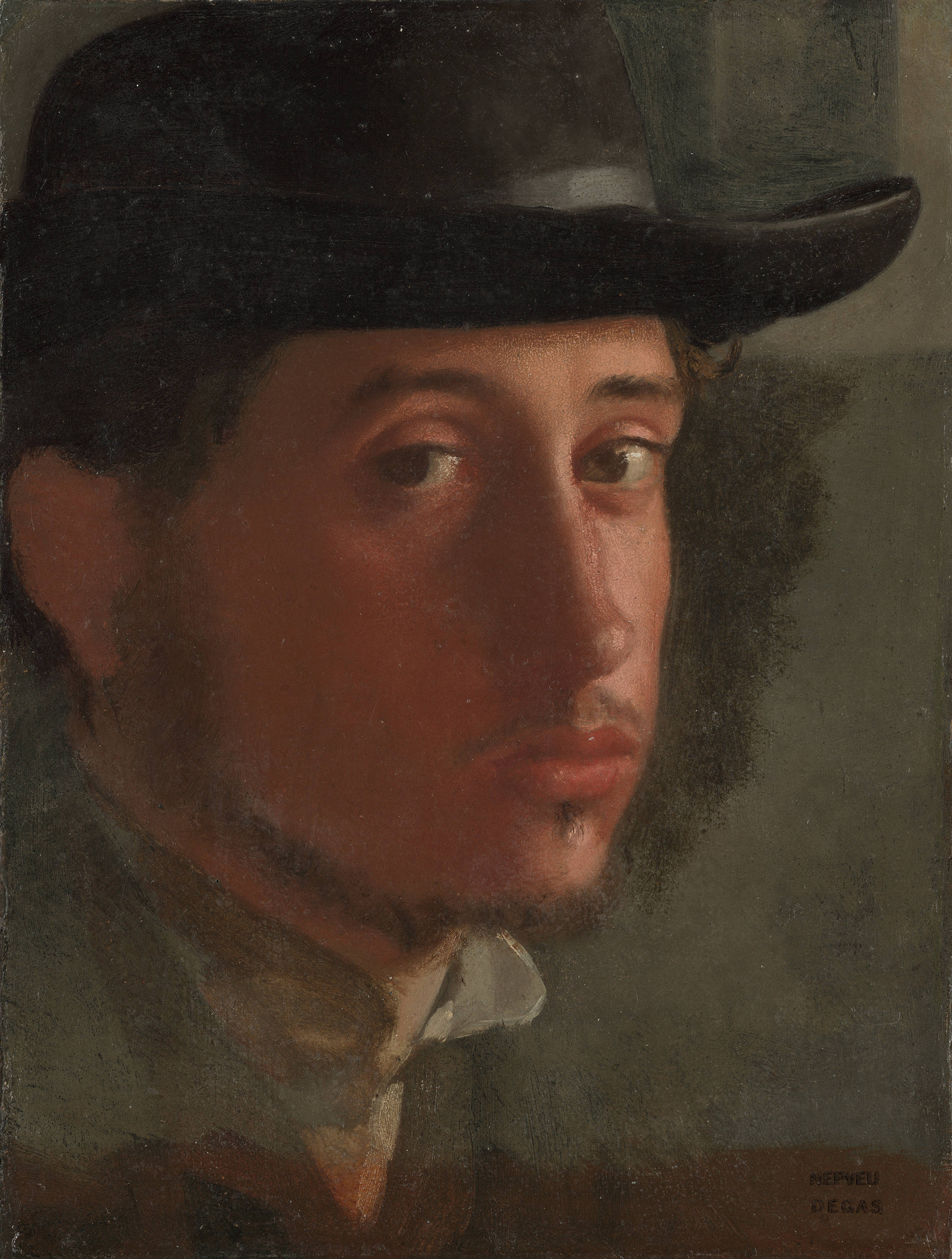 Edgar Degas, self portrait, oil painting, 2K Phone Wallpaper