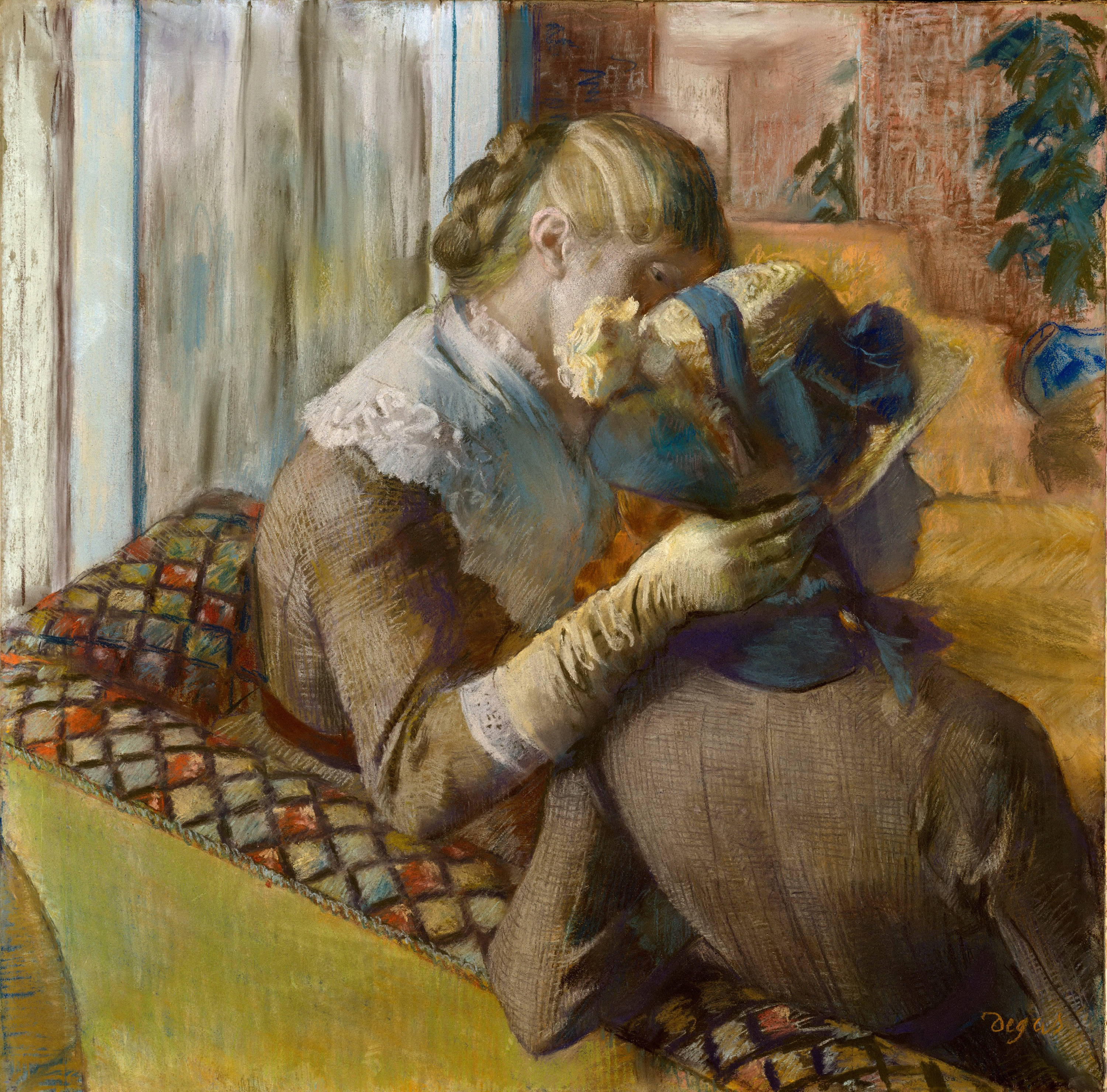 Edgar Degas, pastel drawing, vintage attire, 2K Desktop Wallpaper